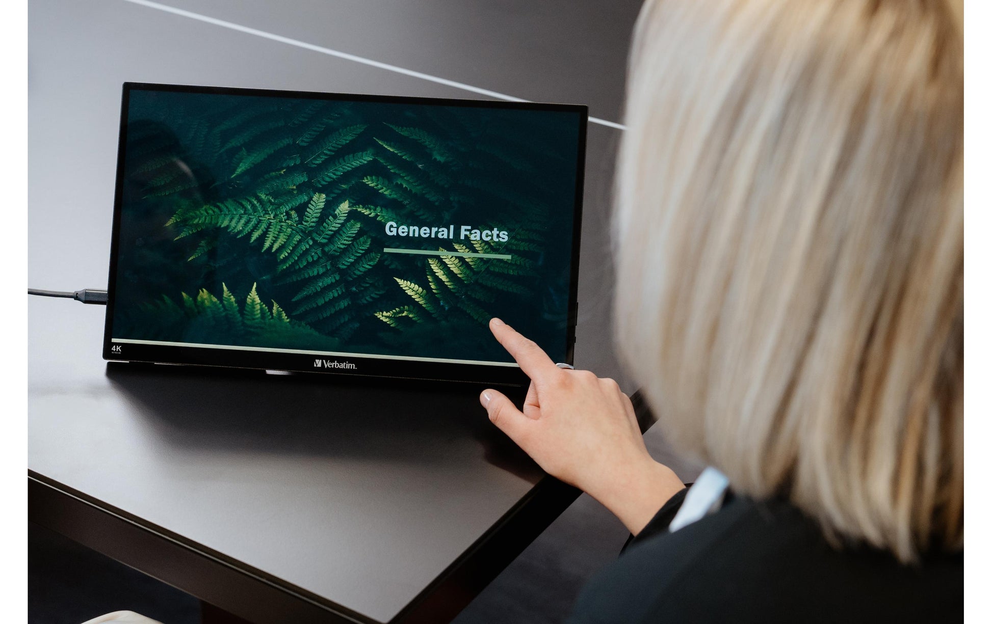 Verbatim Portabler Monitor, 15,6", IPS, Touch, 60 Hz, 350 cd/m², USB-Hub, FreeSync, Schwarz