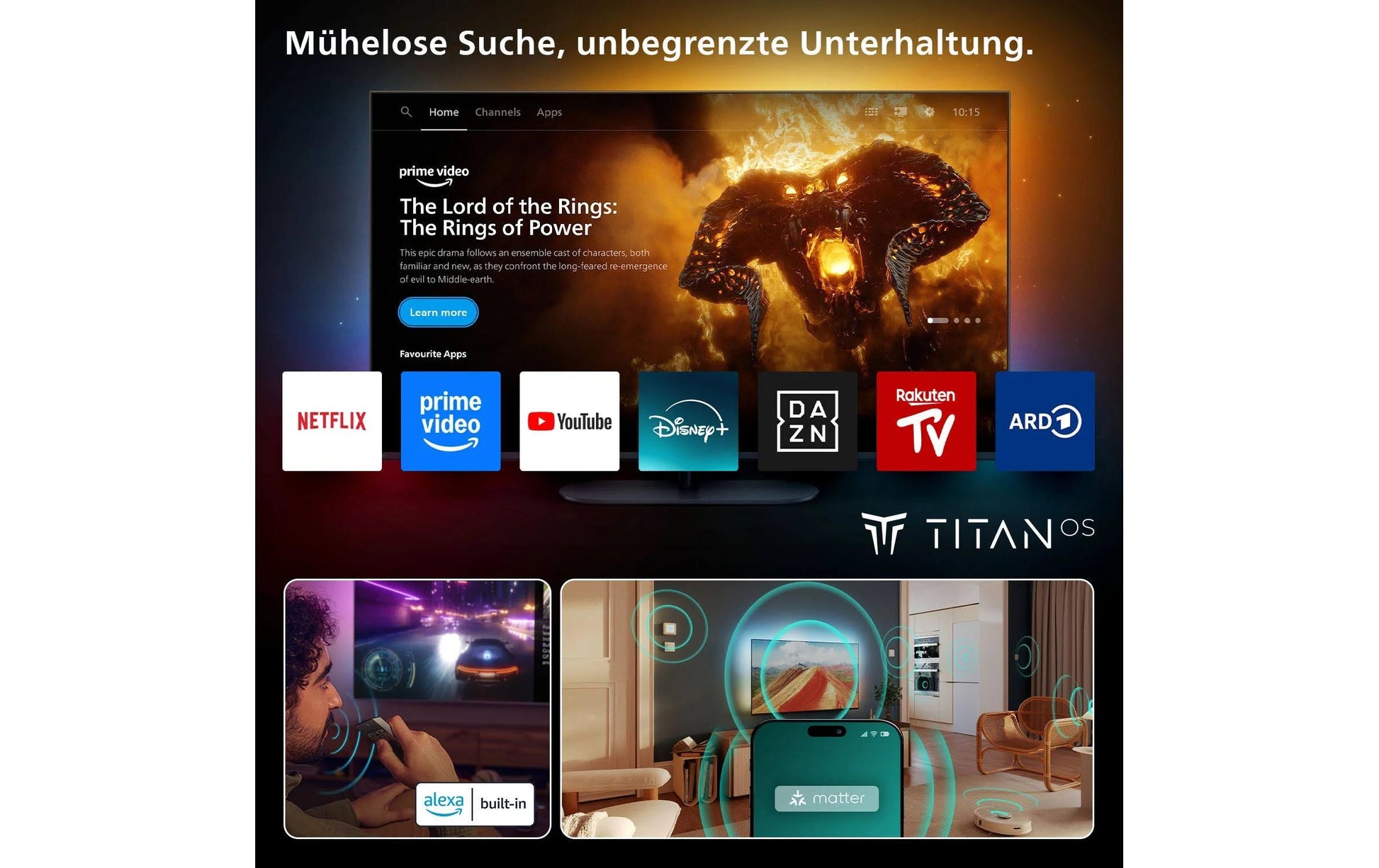 Philips 43PUS9000/12 The One – 43" QLED UHD 4K, Titan OS, Ambilight (2025)