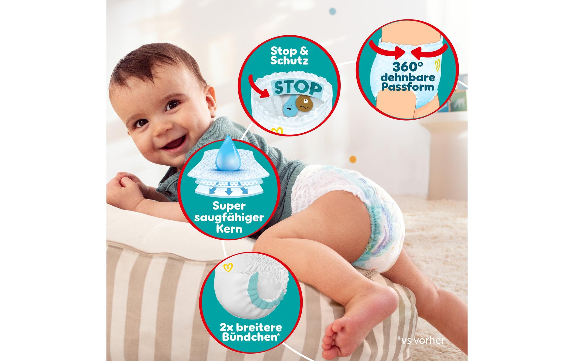 Pampers Windeln Baby Dry Pants – Grösse 7 (17+ kg), 126 Stk – weiss