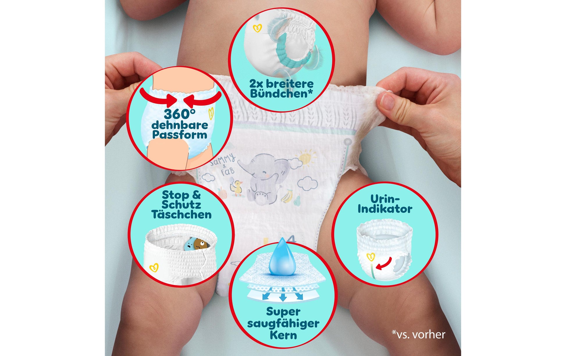 Pampers Windeln Premium Protection – Grösse 6, 132 Stk – weiss
