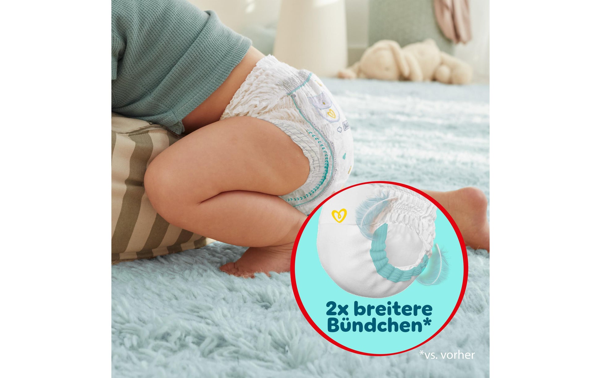 Pampers Windeln Premium Protection Pants – Grösse 7, für 17+ kg, 123 Stk
