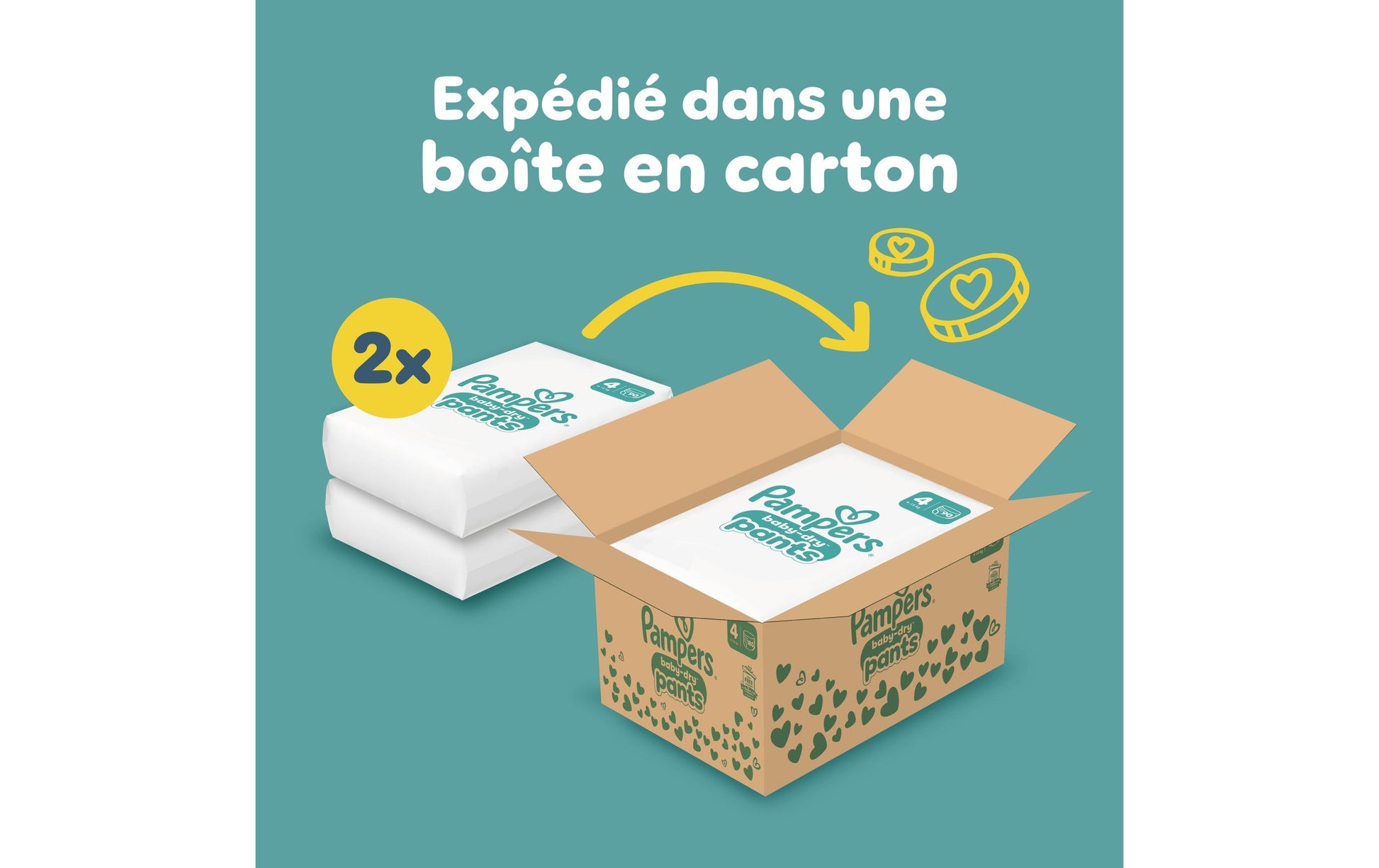 Pampers Hosen Grösse 4 – 9–15 kg, 180 Stk – weiss