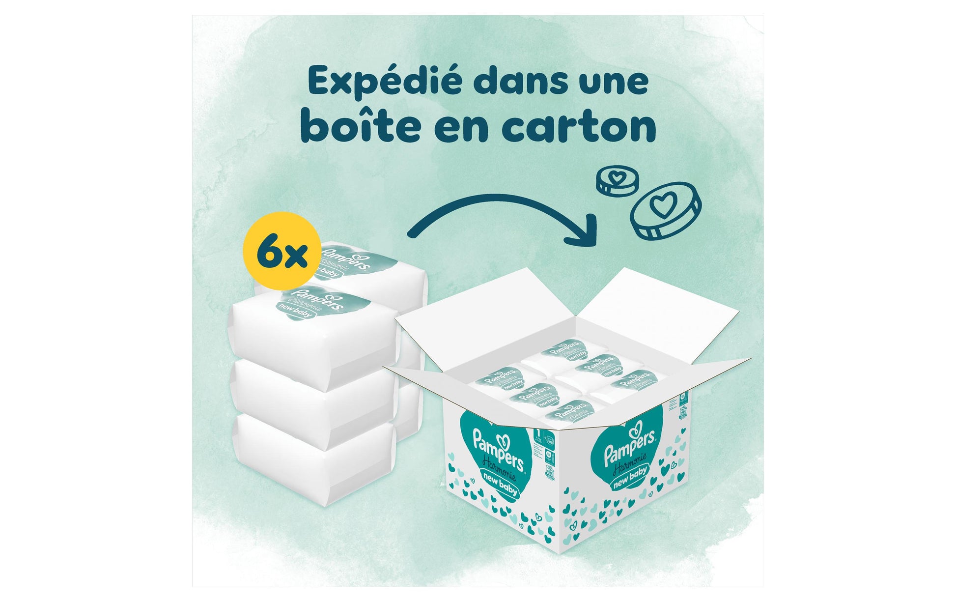 Pampers Neugeborenenwindeln Harmonie – Grösse 1 (2–5 kg) – 180 Stk – weiss