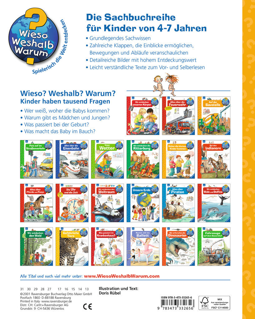 Ravensburger Buch – WWW13 Woher die kleinen Kinder kommen, Hardcover, 16 Seiten, Deutsch, 4–7 Jahre