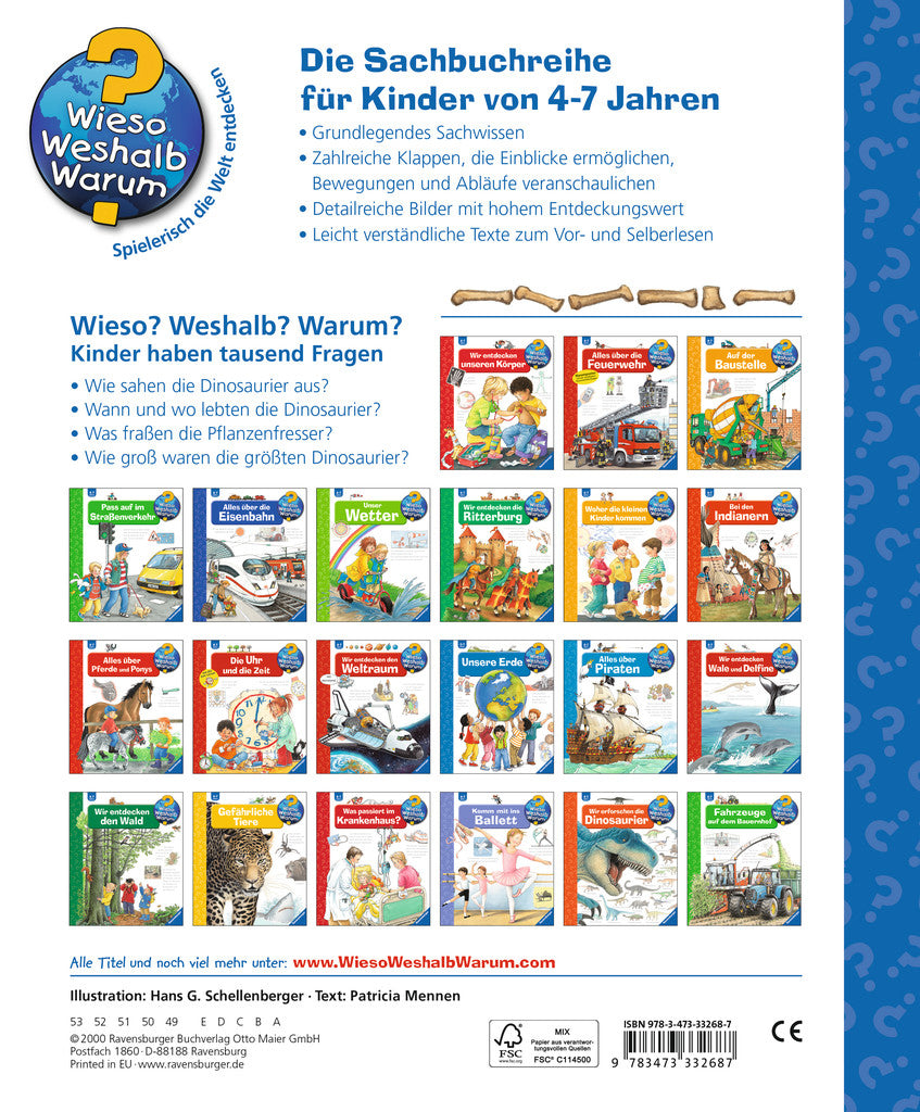 Ravensburger Buch – WWW12 Alles über Dinosaurier, Hardcover, 16 Seiten, Deutsch, ab 4 Jahren
