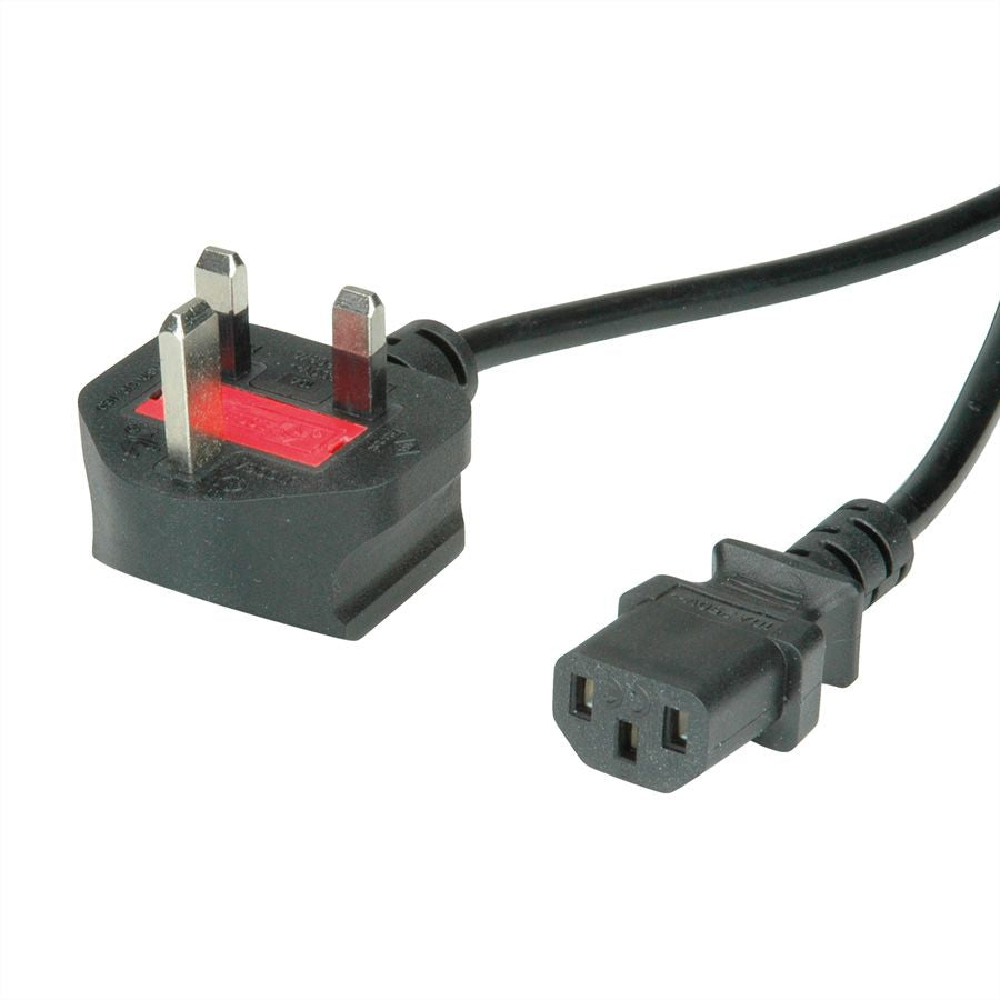 VALUE Netzkabel – UK (Typ G) – IEC C13, 1,95 m, 250 V/10 A, schwarz