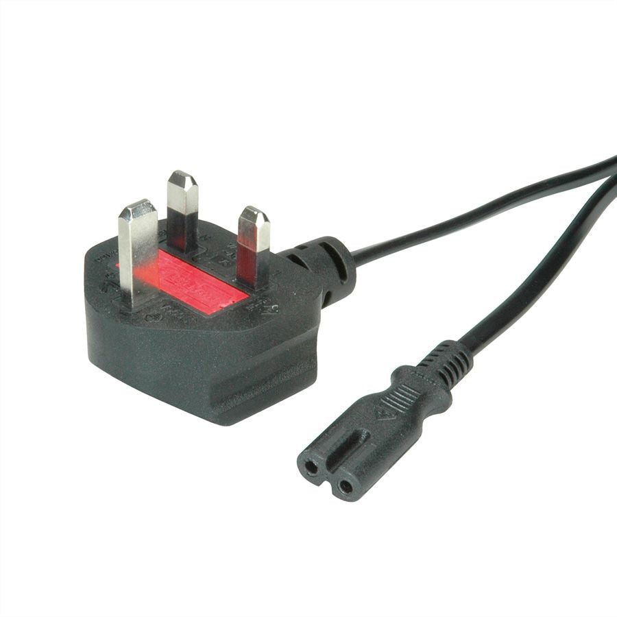 VALUE Netzkabel – UK (Typ G) – IEC C13, 1,8 m, 90–250 V/2,5 A, Schwarz