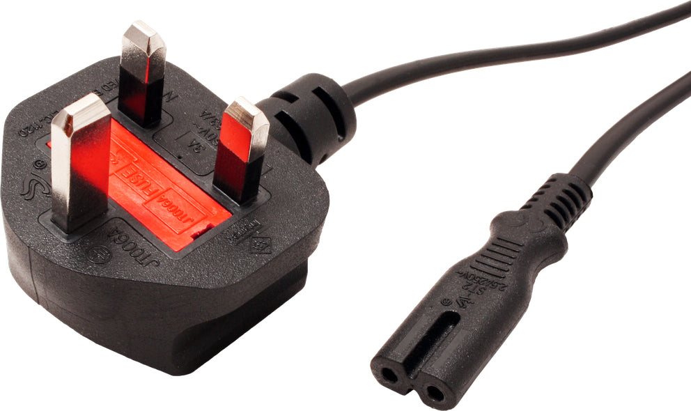 VALUE Netzkabel – UK (Typ G) – IEC C13, 1,8 m, 90–250 V/2,5 A, Schwarz