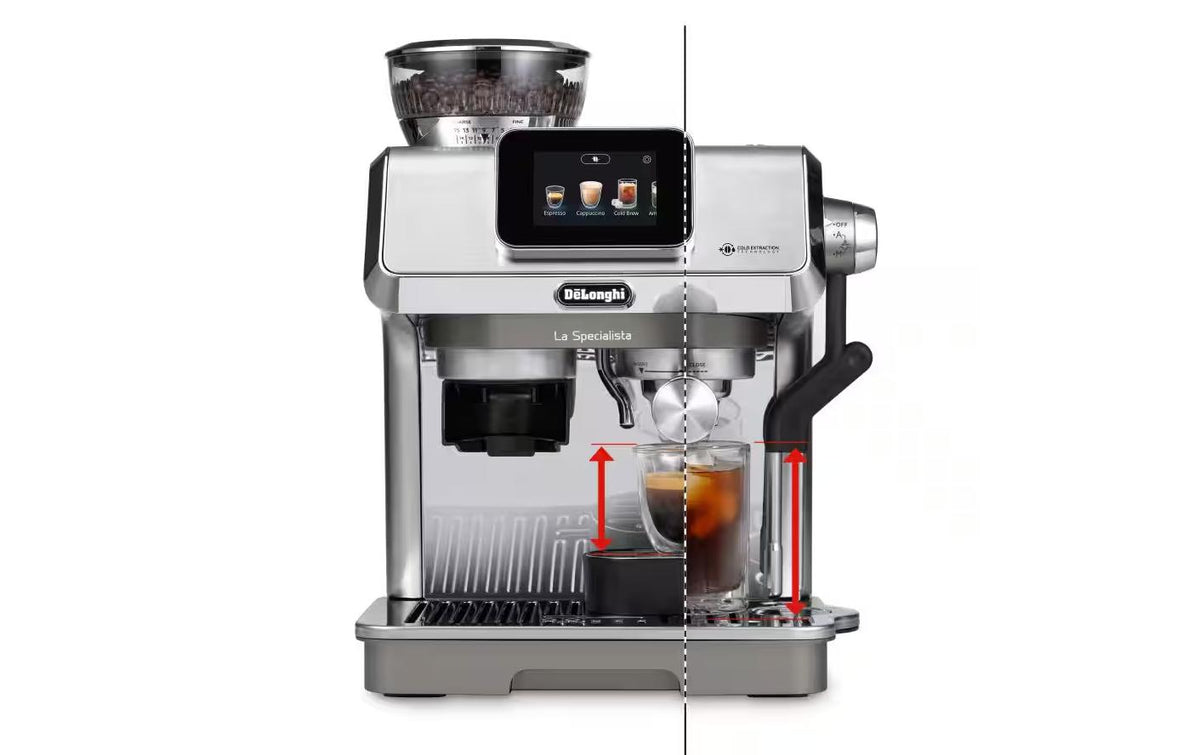 De’Longhi De'Longhi LaSpecialista Touch Espressomaschine (Siebträger) – 15 bar, 1,7 l, Milchschaumdüse, Silber
