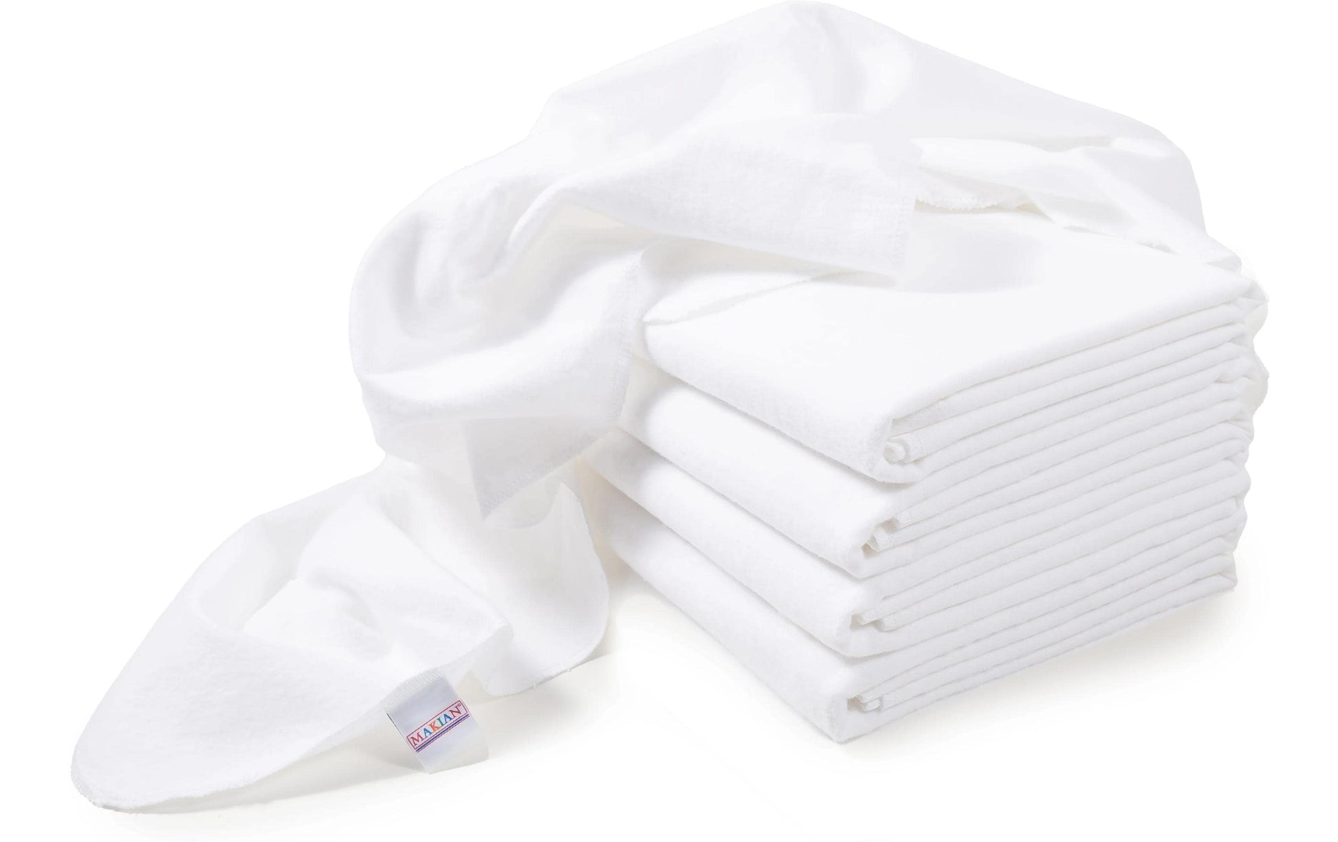 Makian Handtuch-Set – 80 × 80 cm, Weiss, Baumwolle, 5er-Set, OEKO-TEX
