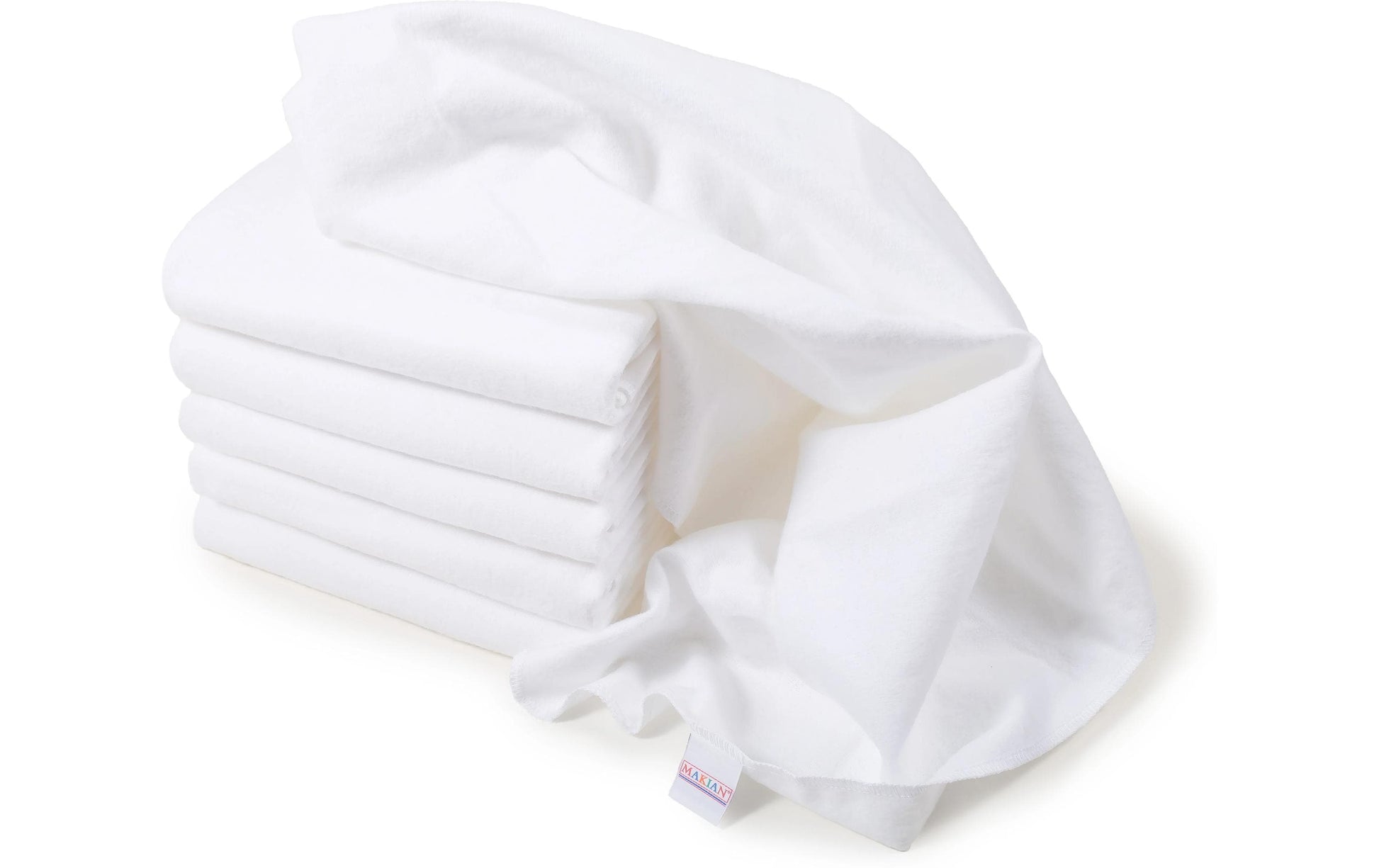 Makian Moltontuch – Weiss – 80 × 80 cm – Baumwolle – 6er-Set