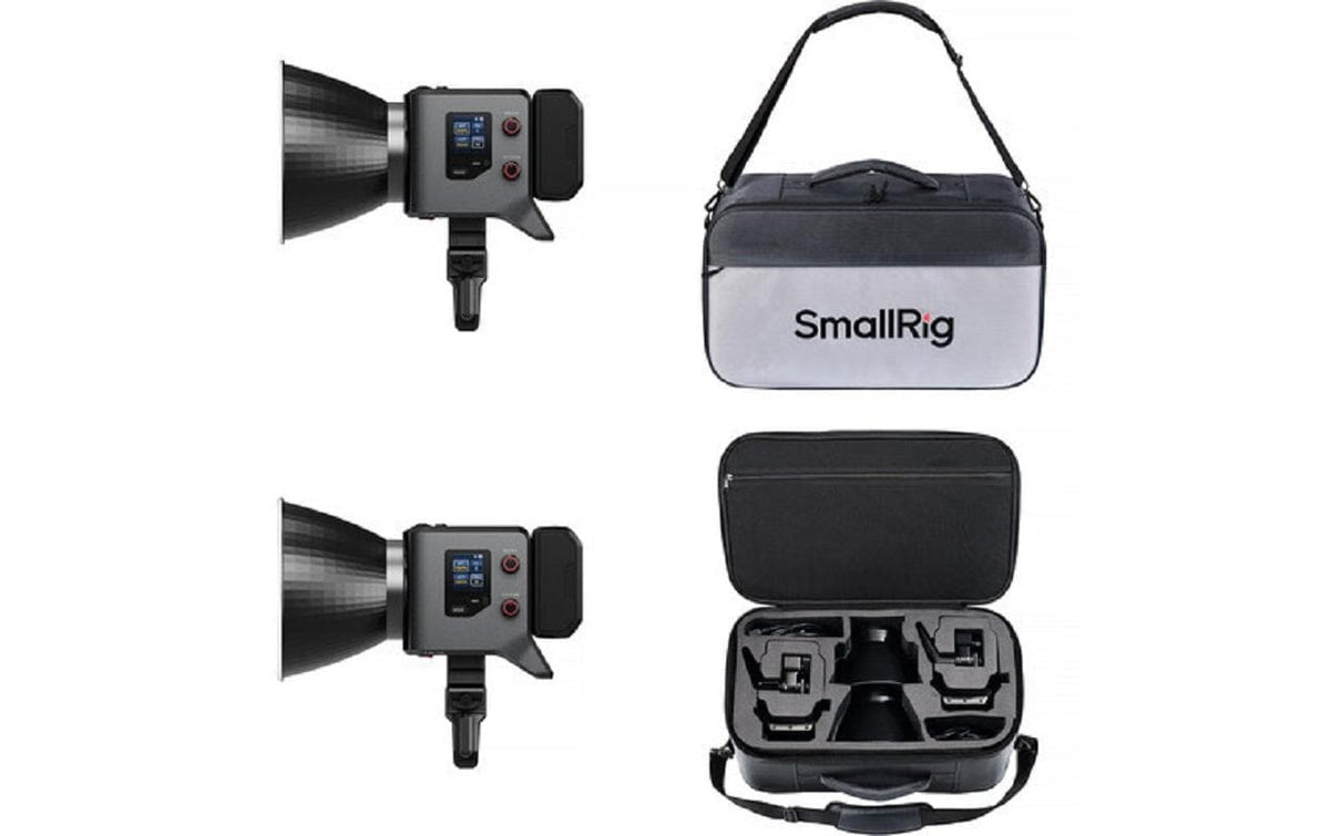 SmallRig RC 220B Pro LED-Video-Licht – 220 W, 2700–6500 K, dimmbar – 545 × 310 × 215 mm – 2er-Pack mit Tasche