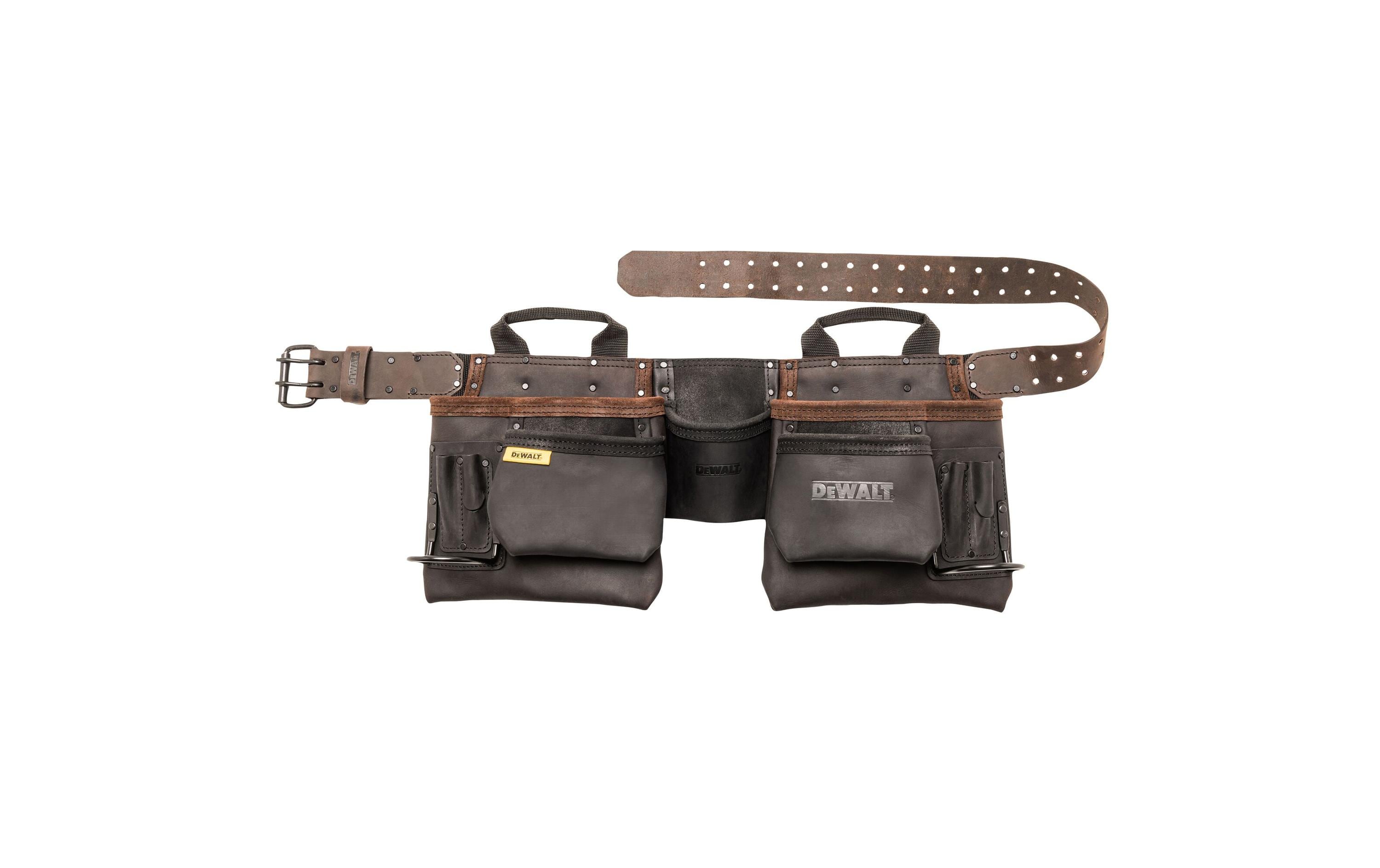 Dewalt Gürteltasche – mit Dornschliesse, mit Handgriff, schwarz, Leder, B 60 × H 300 × T 1'400 mm