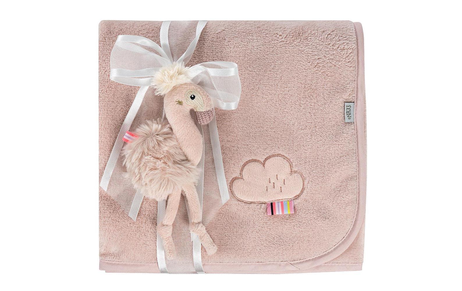 Fehn Flamingo Wohndecke – Plüsch (Polyester), Rosa – 100 × 75 cm