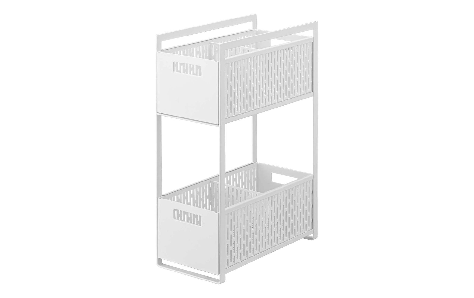 Yamazaki Aufbewahrungskorb Tower – Stahl/ABS-Kunststoff, Weiss, 16 × 46 × 32,5 cm