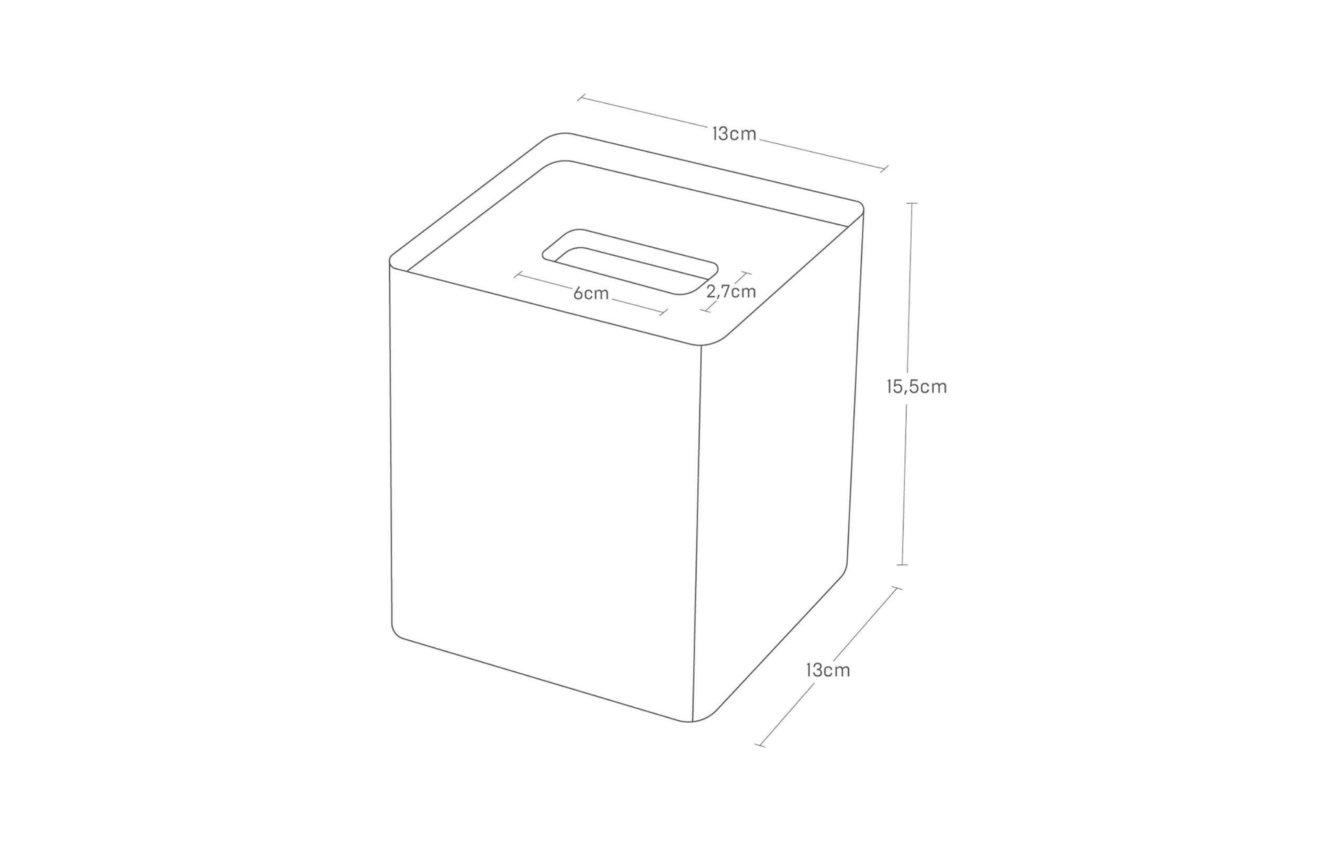 Yamazaki Kosmetiktuchbox – 13×13×15,5 cm, Stahl/Sperrholz, freistehend, Weiss
