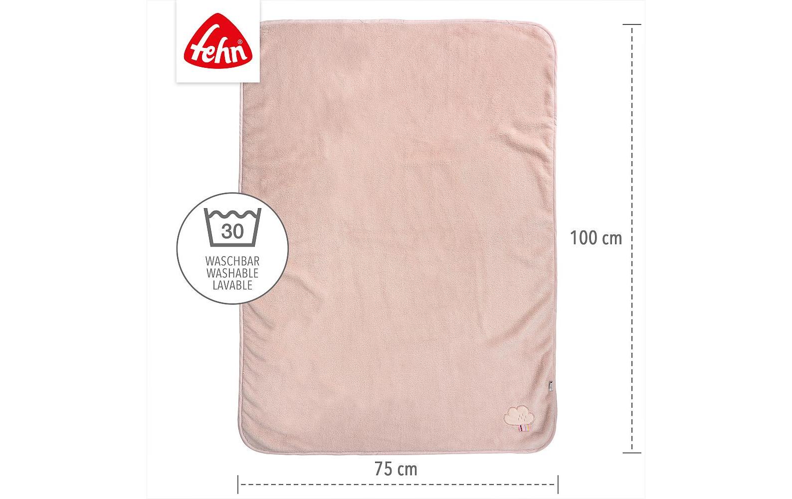 Fehn Flamingo Wohndecke – Plüsch (Polyester), Rosa – 100 × 75 cm