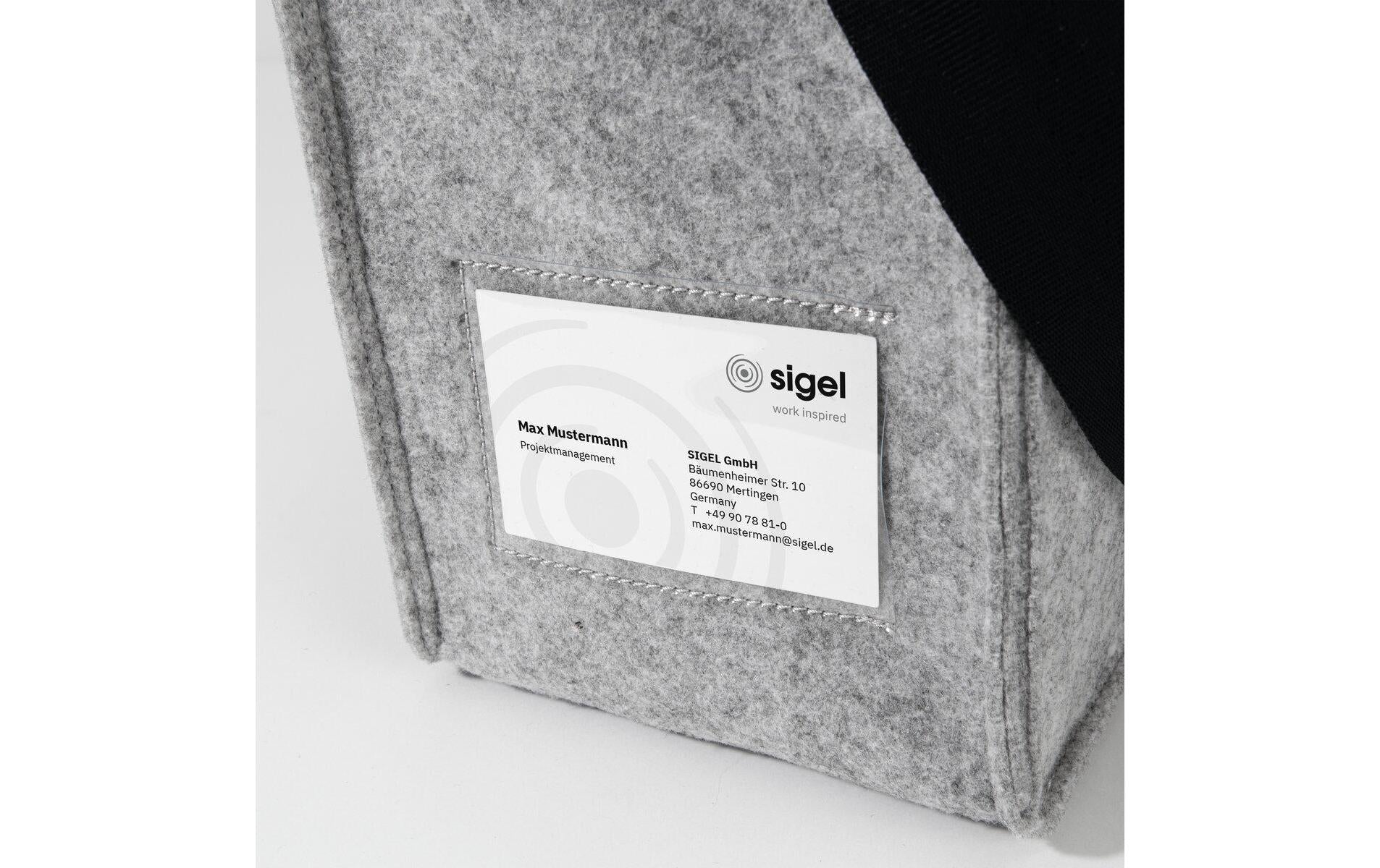 Sigel Tragetasche Desk Sharing Bag Classic M – 15 l, rPET, hellgrau, 36 × 28 × 15 cm
