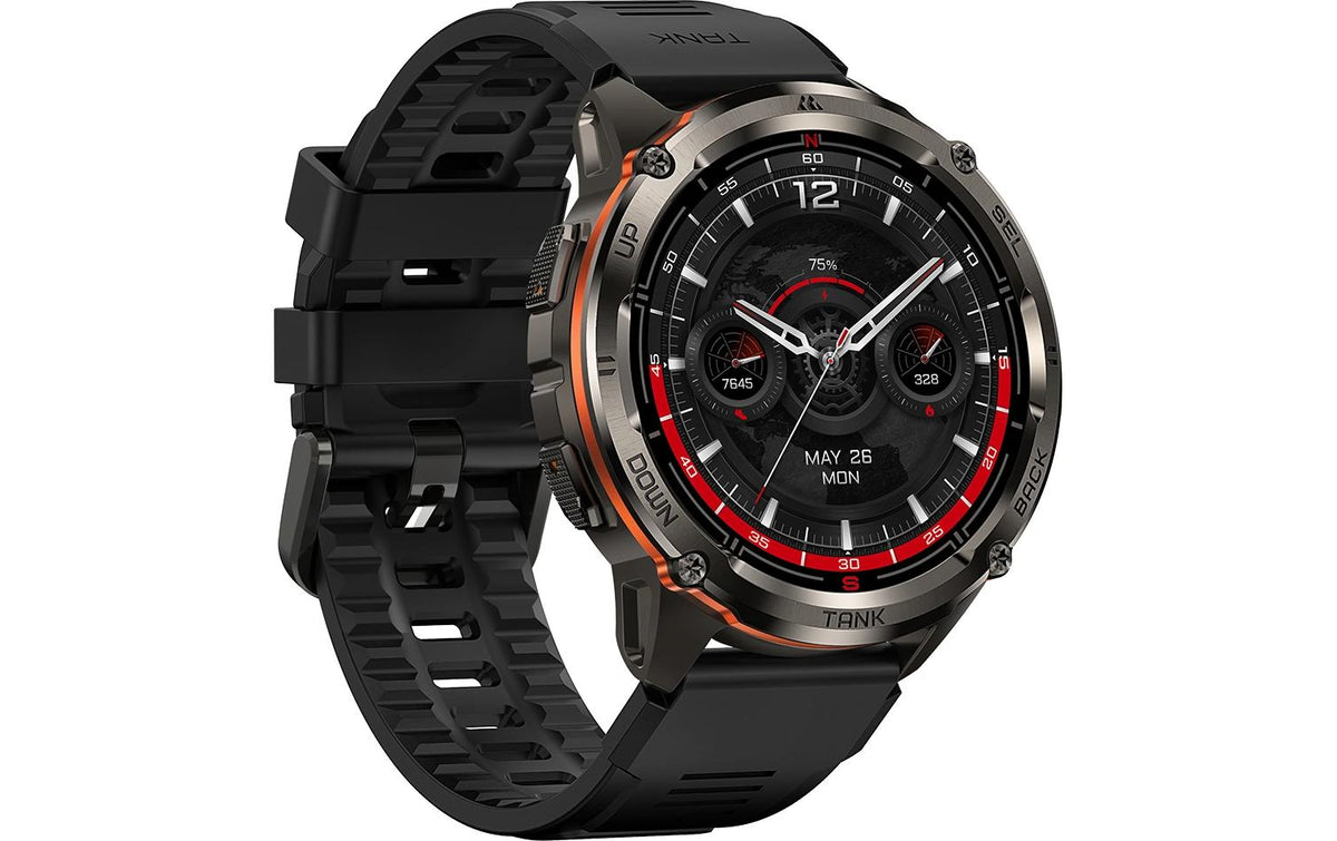 Kospet Tank T3 Ultra 2 48 mm GPS – Silikon Schwarz, Sportband Schwarz, 50 m, für iPhone
