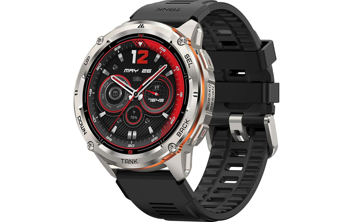 KOSPET Tank T3 Ultra 2 48 mm GPS – Edelstahl Silber, Sportarmband, Schwarz, 50 m