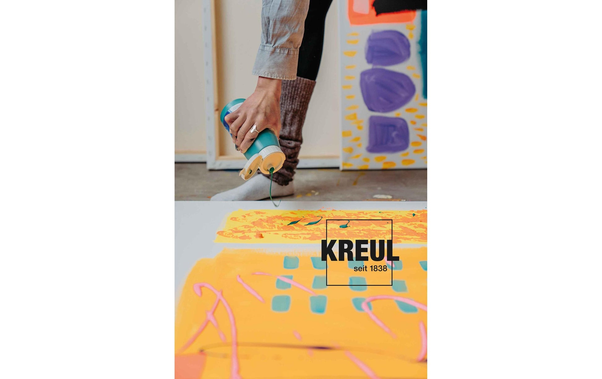KREUL Triton Acrylfarbe – Beige, lichtecht – 750 ml – für Stein