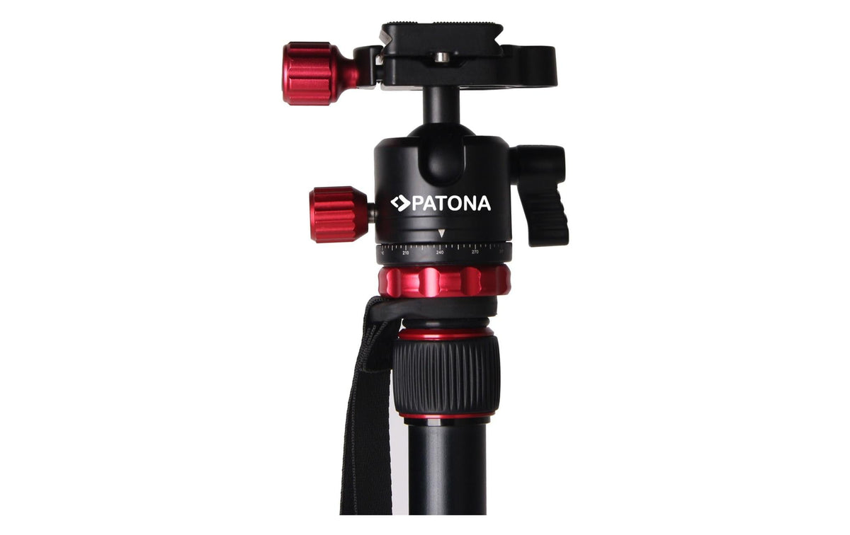 PATONA GEZI PRO 165 Dreibeinstativ – 165 cm, 6 kg Traglast, Aluminium – Schwarz