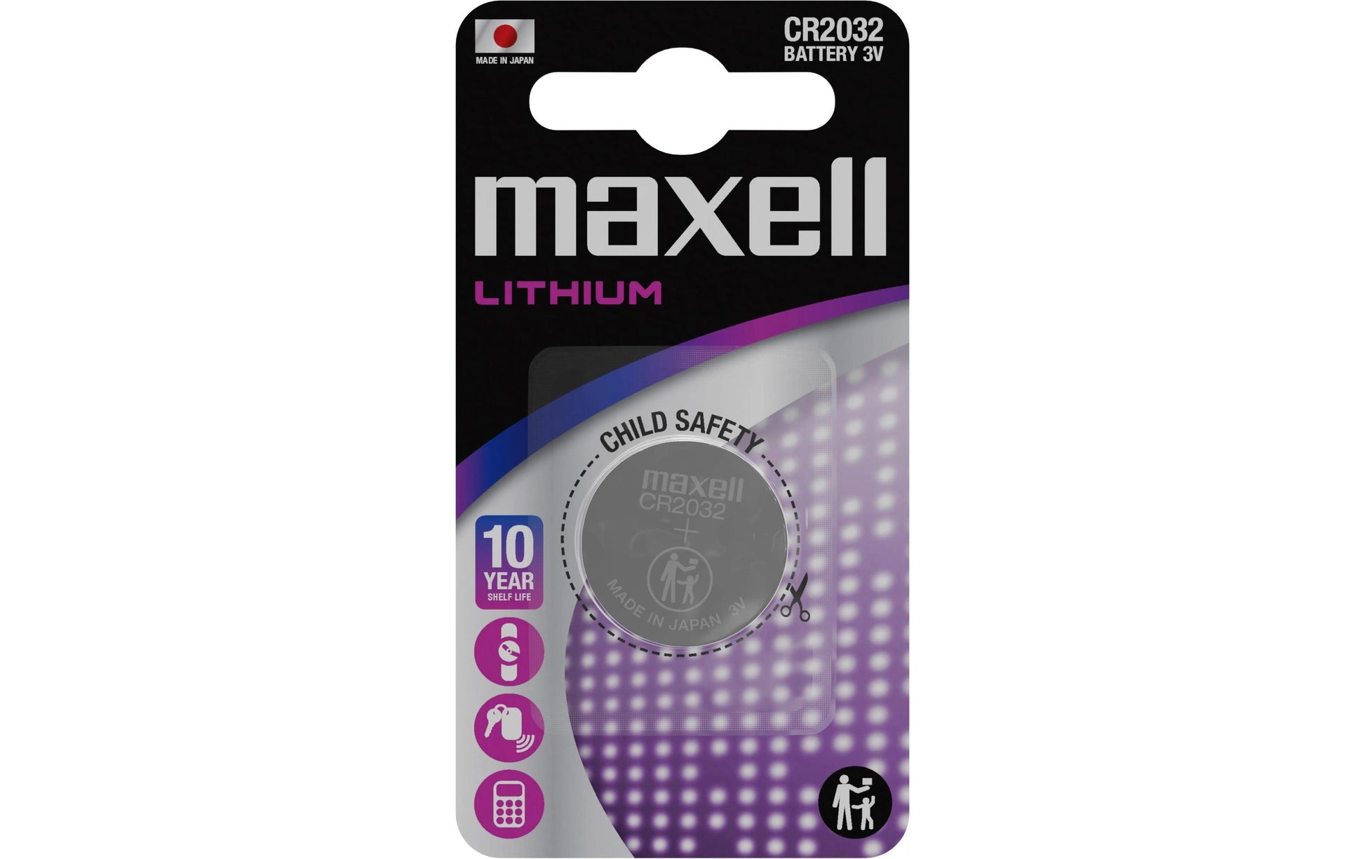 Maxell Knopfzelle CR2032, Lithium-Mangandioxid, 3 V – 1 Stk.