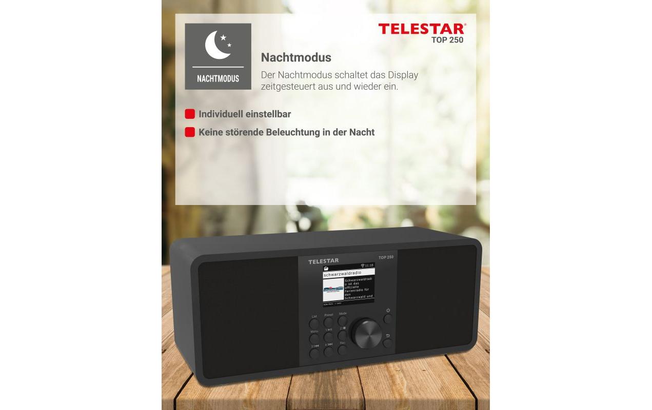 Telestar TOP 250 – DAB-/Internetradio – Tischradio – DAB+, UKW, Internetradio, USB, Bluetooth, WLAN – Schwarz