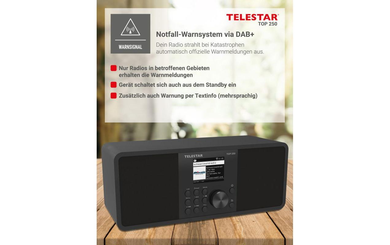 Telestar TOP 250 – DAB-/Internetradio – Tischradio – DAB+, UKW, Internetradio, USB, Bluetooth, WLAN – Schwarz