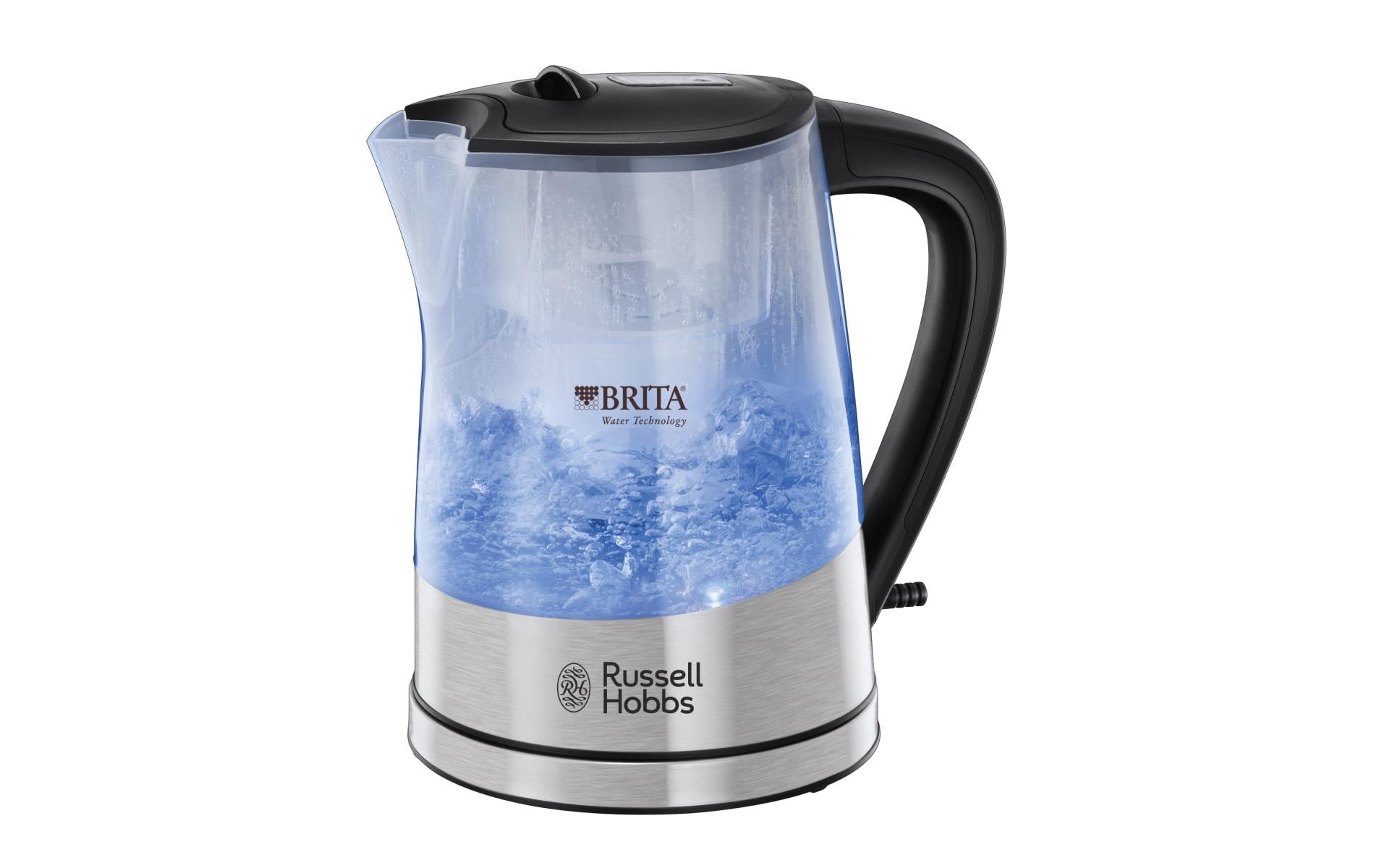 Russell Hobbs Wasserkocher Purity – 1 l, Glas, 2200 W, Schwarz, 360°-Sockel