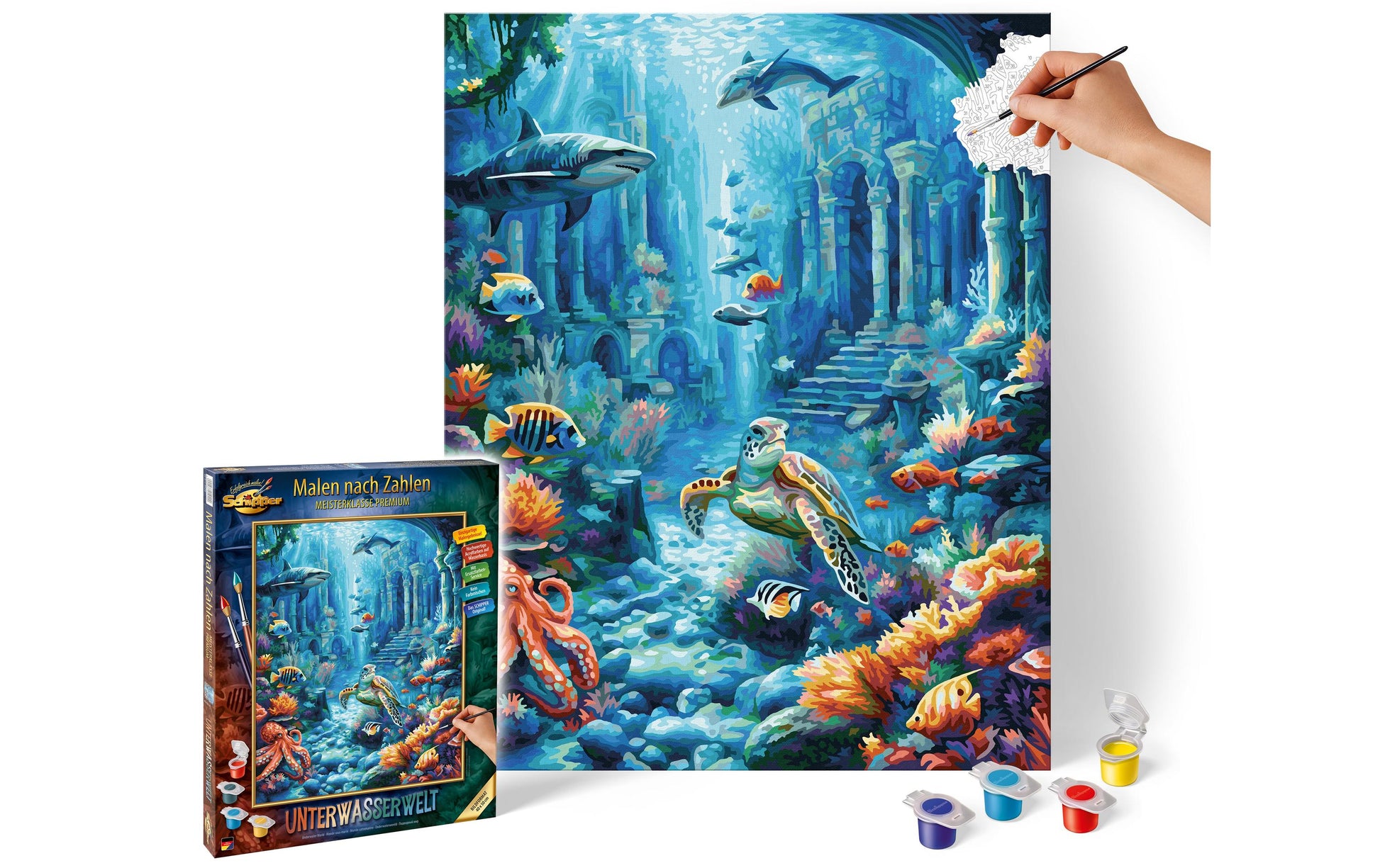 Schipper Malen-nach-Zahlen-Set – Unterwasserwelt – 40 × 50 cm – ab 14 Jahren