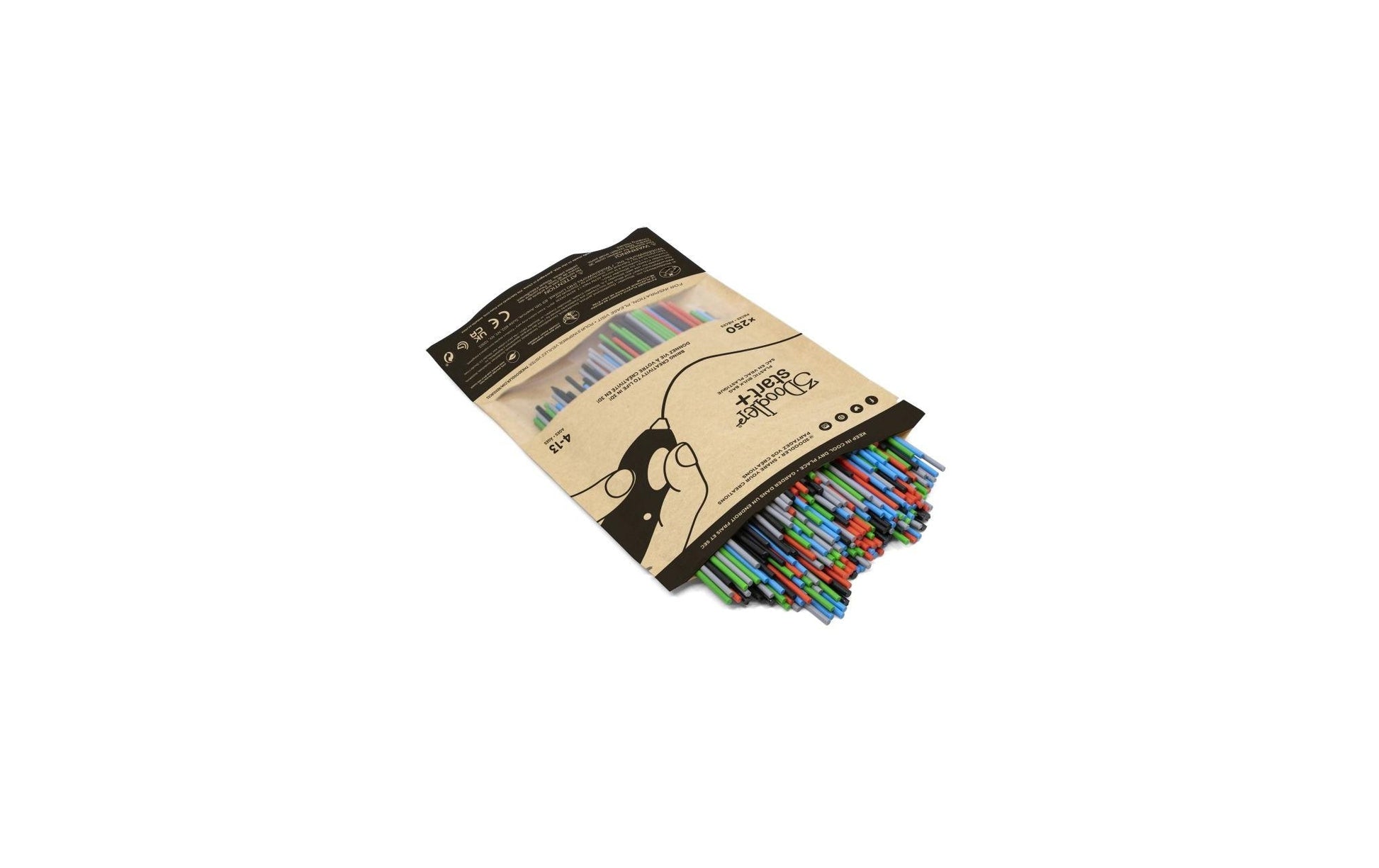 3Doodler 3D-Drucker-Filament Kompostierbarer Kunststoff 2,5 mm Mehrfarbig – für 3Doodler