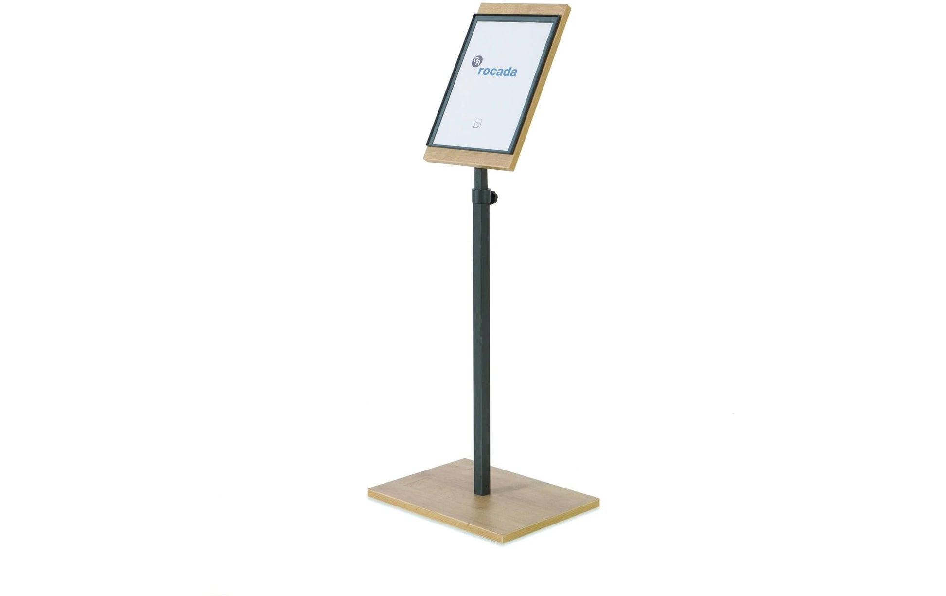 Rocada Boden-Prospektständer – für A4, braun, Holz, 400×300×1400 mm