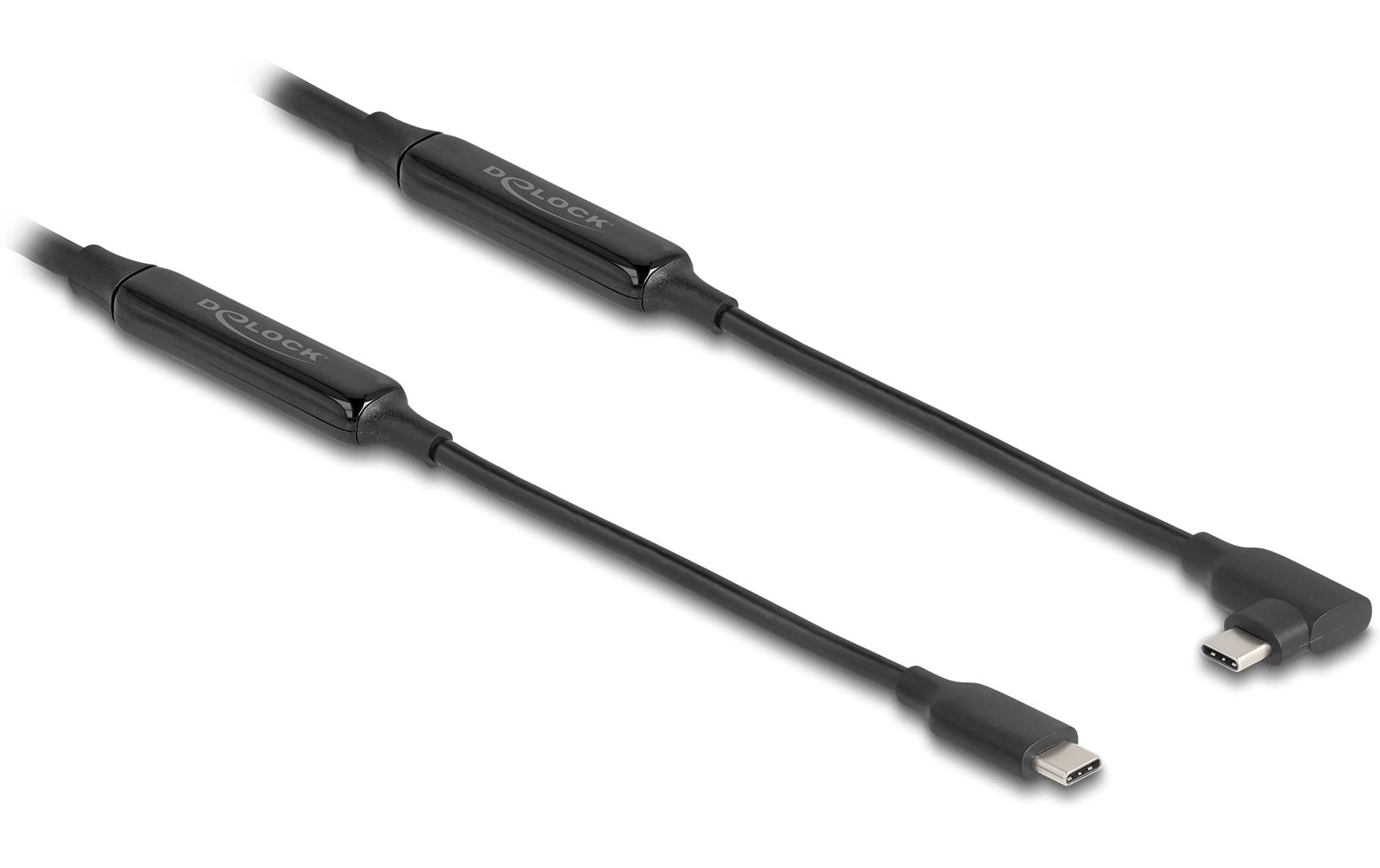 DeLOCK USB-C auf USB-C Kabel – USB 3.2 Gen 2 (10 Gbit/s) – 3 m – PD 60 W – Abgewinkelt – Schwarz