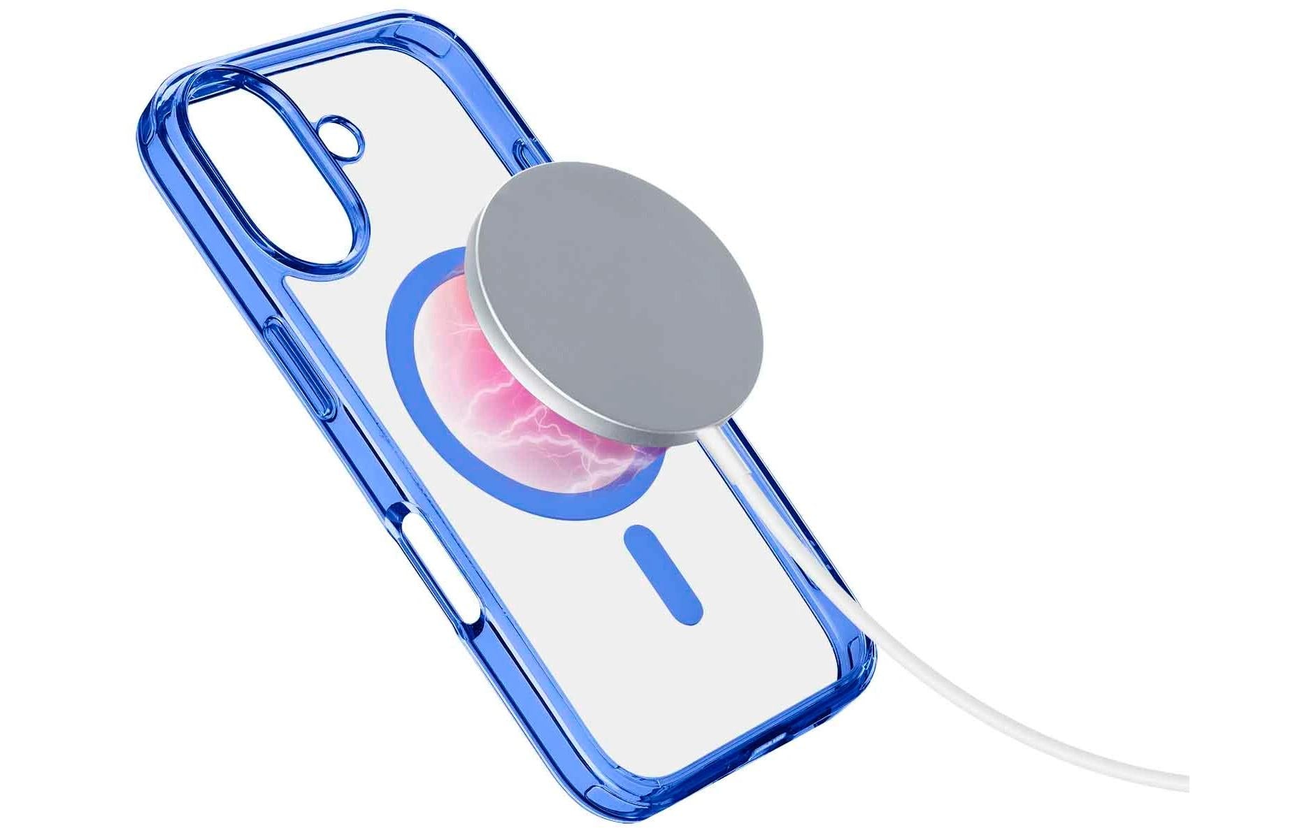 Cellularline Backcover Iconic – für Apple iPhone 16 – blau – MagSafe-kompatibel, stossfest