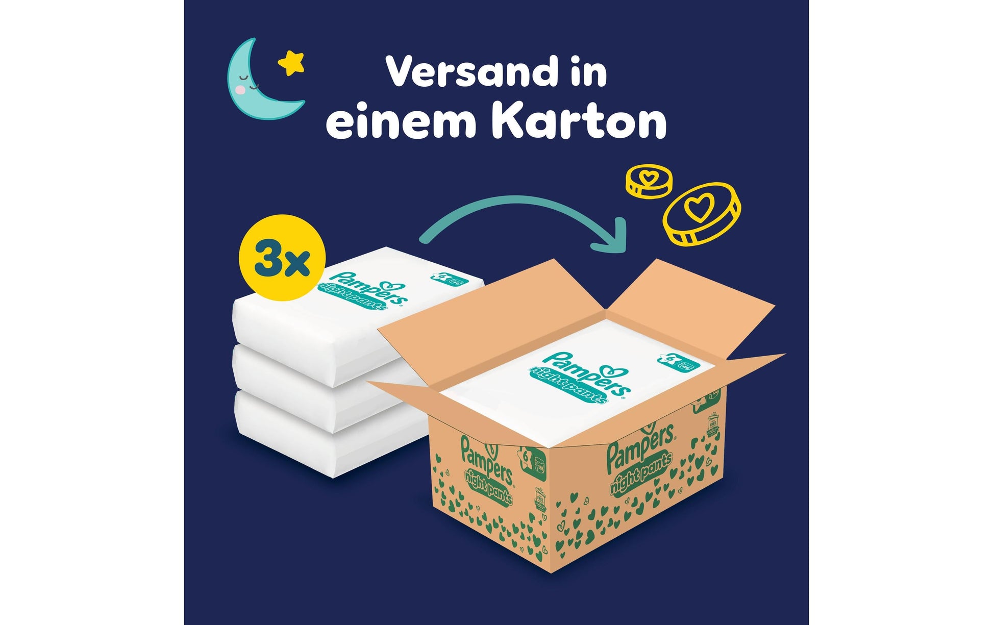 Pampers Baby Dry Night Pants Windeln – Grösse 6 – 138 Stk – weiss
