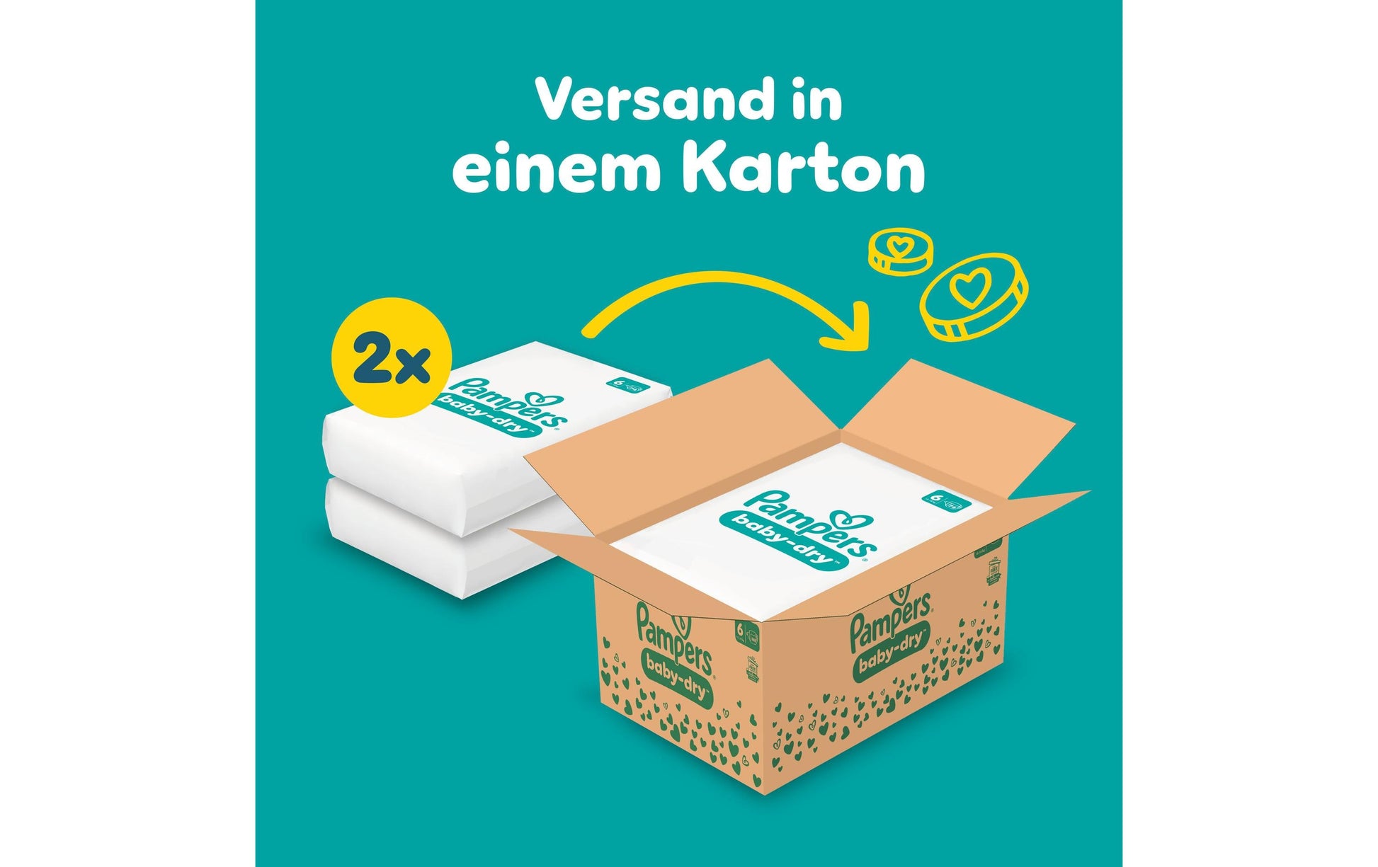 Pampers Windeln Baby Dry – Grösse 6 – 148 Stk