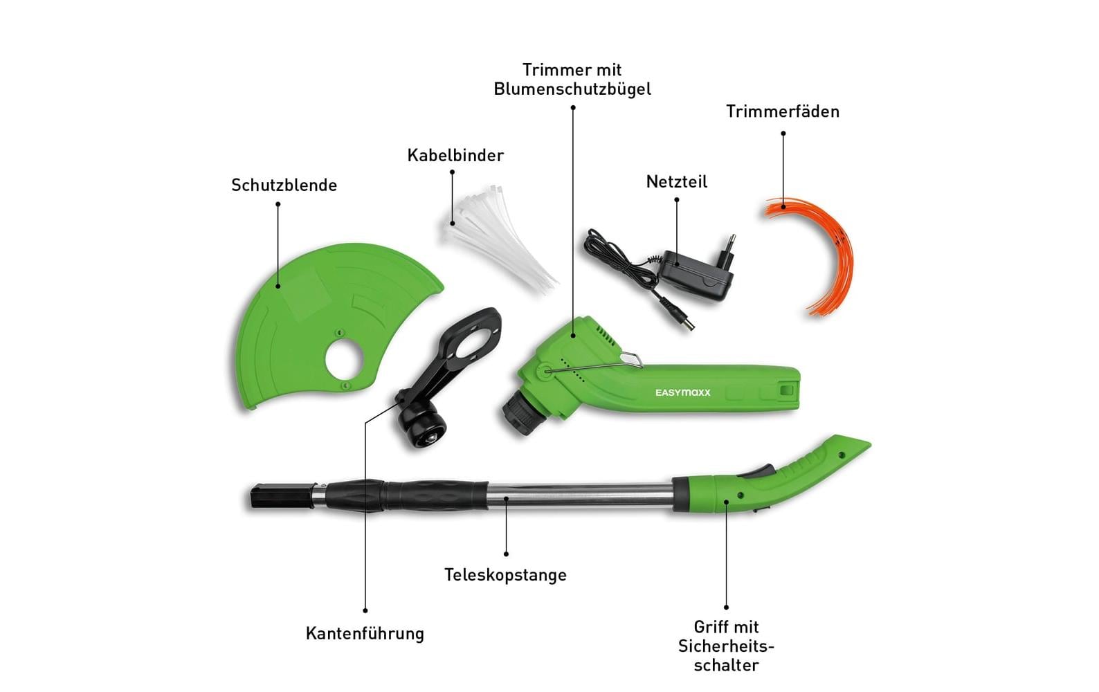 EASYmaxx 11025 Akku-Rasentrimmer – 12 V – Schnittbreite 24 cm – 28 W – inkl. Ladegerät