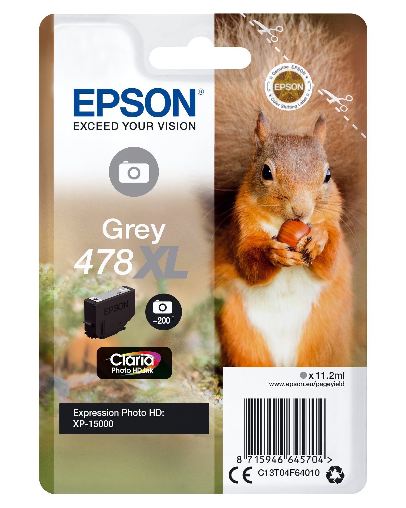 Epson Tintenpatrone, Photo Grau, 11,2 ml – für Tintenstrahldrucker/Multifunktionsgeräte