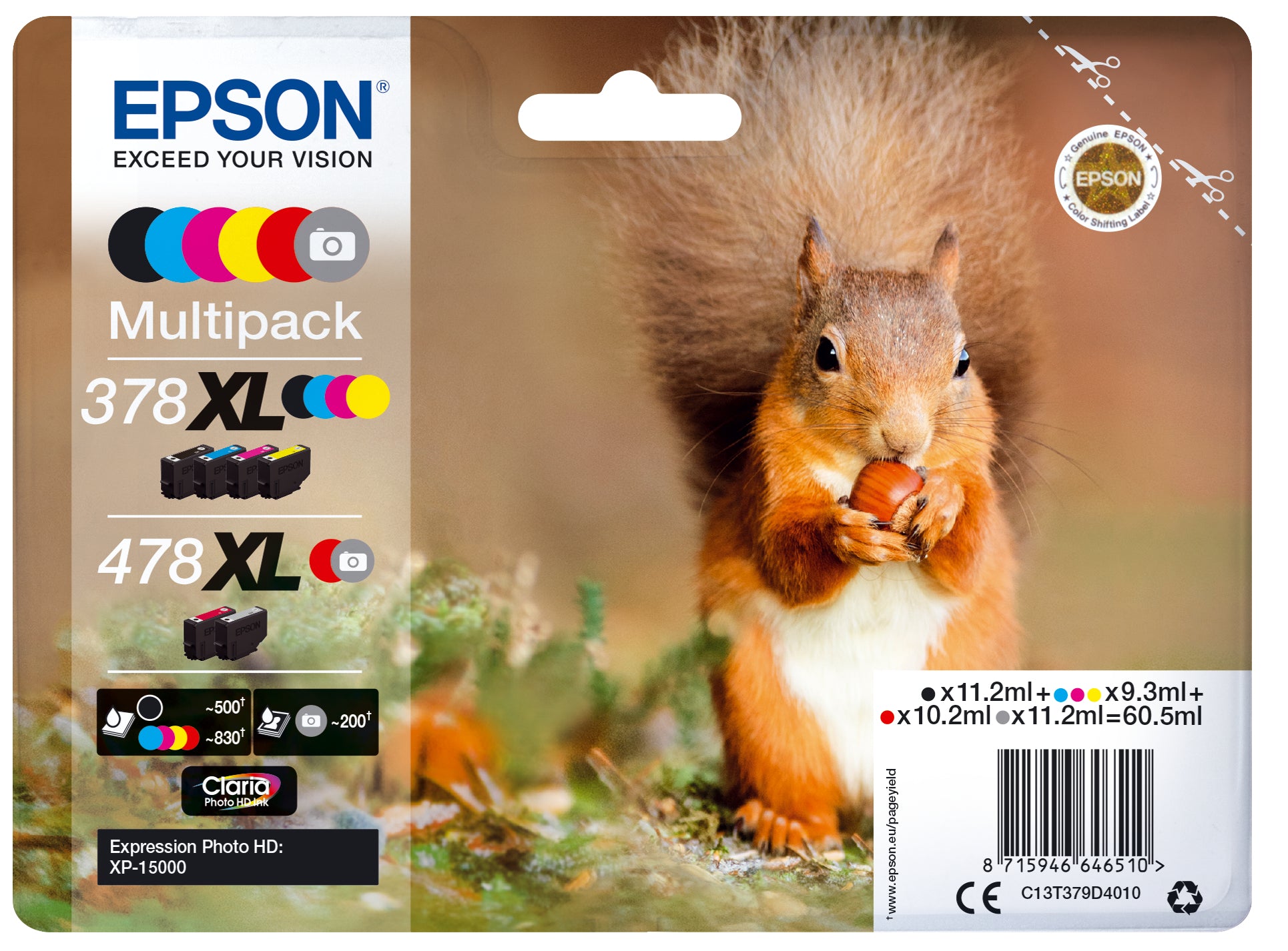 Epson Tintenpatronen-Multipack, 6 Farben (sortiert), 6er-Pack – für Inkjetdrucker und Multifunktionsgeräte