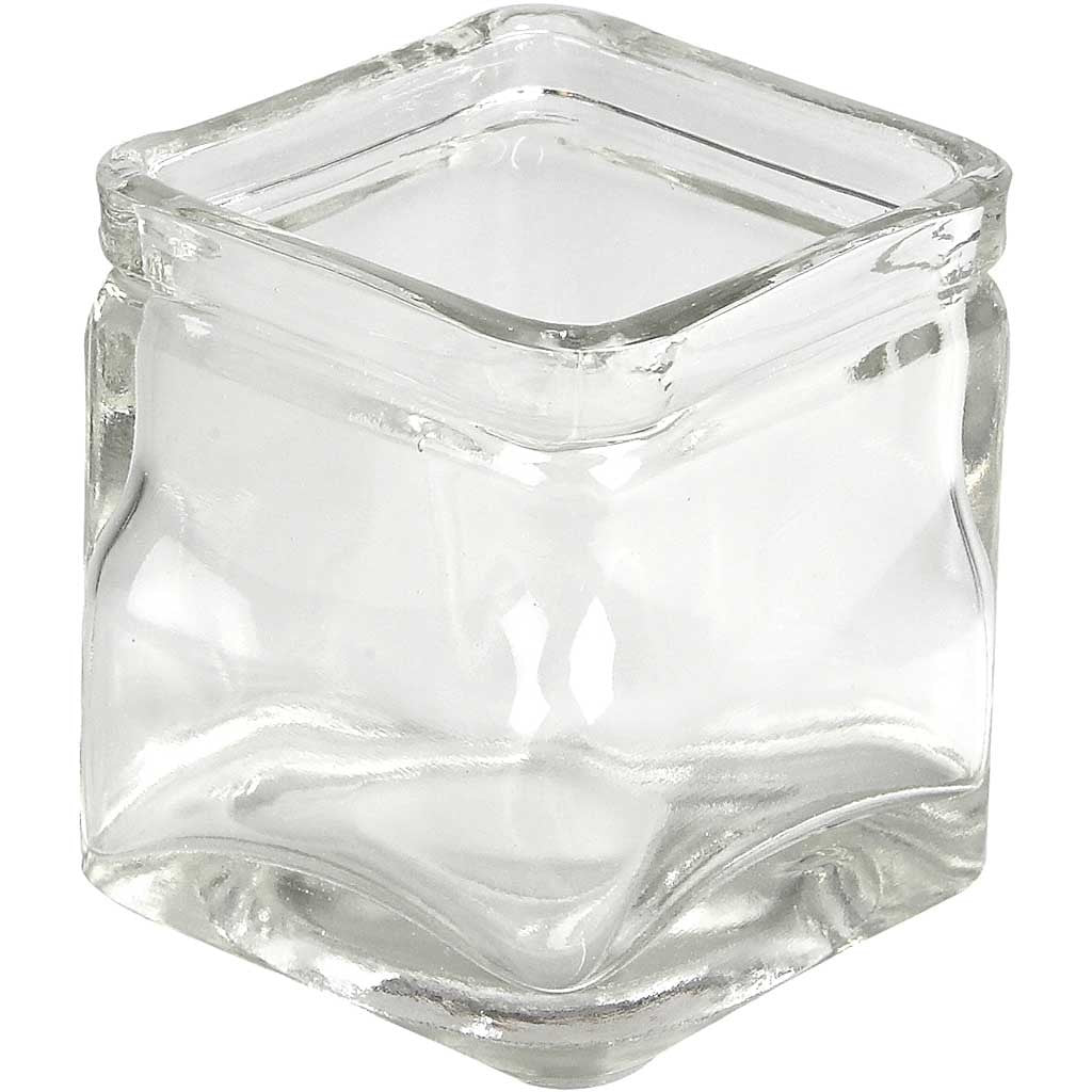 Creativ Company Kerzenständer – Glas, Transparent – 7,5 × 7,5 × 8 cm – 12-teilig