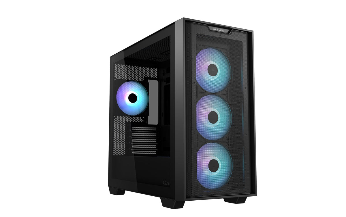 ASUS A21 PLUS TG ARGB (BTF) – PC-Gehäuse – Micro-ATX, Mini-ITX, Sichtfenster, 3×120/1×120 mm