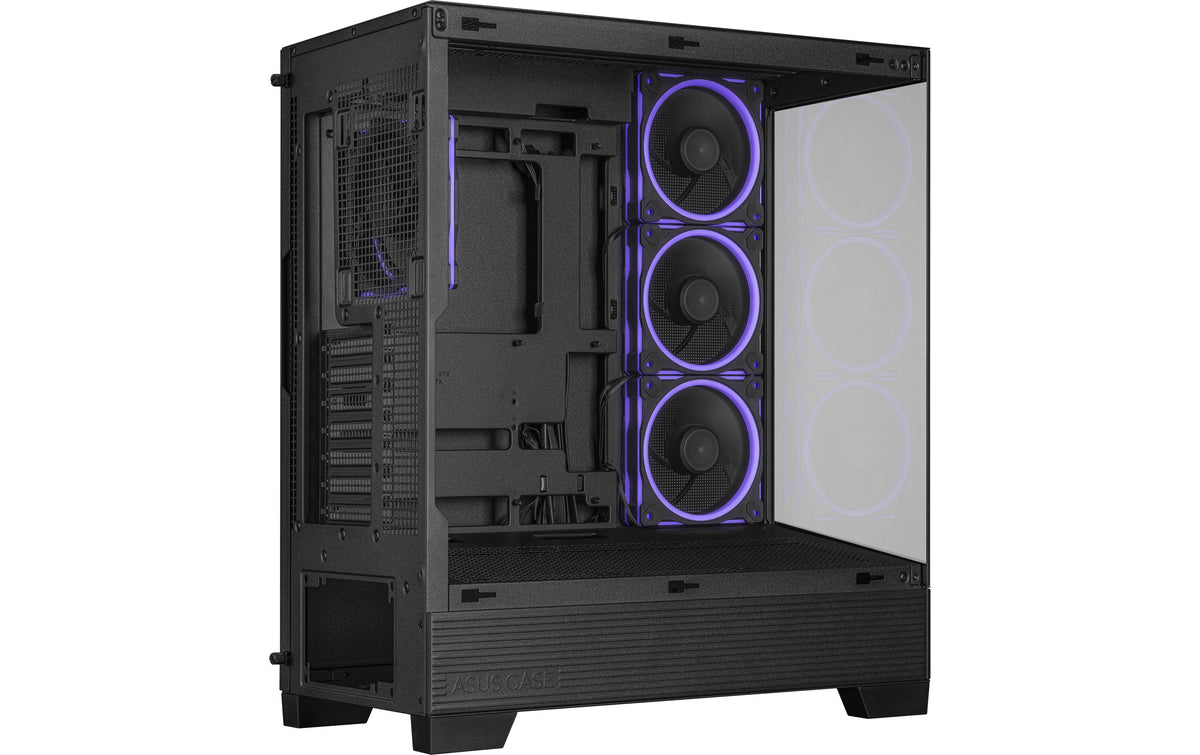 ASUS A31 PLUS TG – PC-Gehäuse (Mid-Tower) – Schwarz, ARGB, Seitenfenster, 3×120 mm + 1×120 mm, 238×511×435 mm