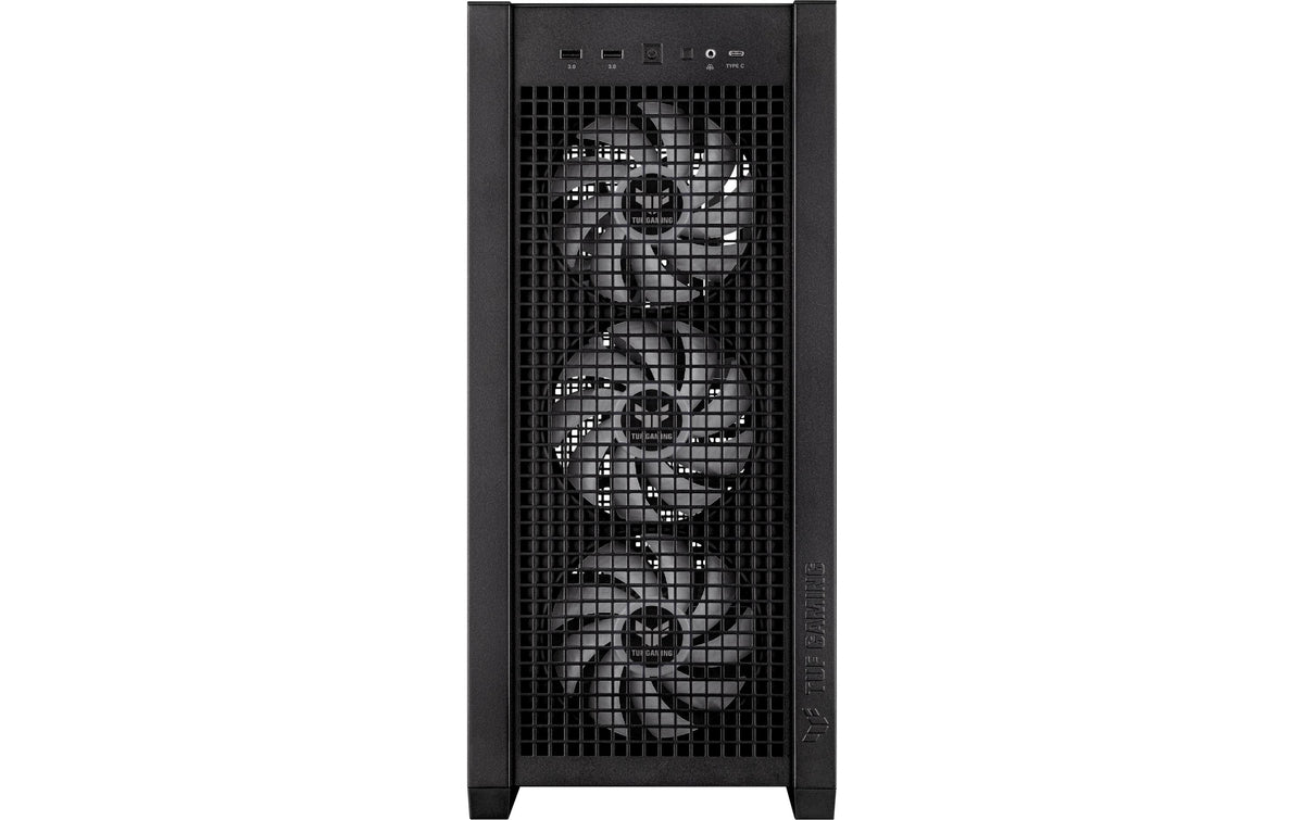 ASUS TUF GAM GT302 TG ARGB – PC-Gehäuse (Midi Tower) – Schwarz, 3×140 mm vorne, 1×140 mm hinten