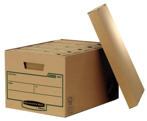 Fellowes Archivschachtel – für A4, B 335 × H 271 × T 470 mm, stapelbar, braun, Karton, 10 Stück