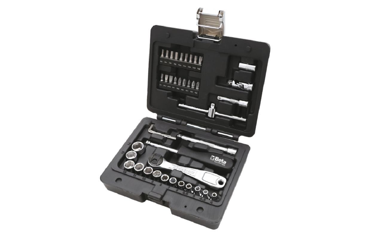 Beta Knarrensatz (Steckschlüssel-Set) 1/4", 42-teilig, mit Ratsche, T-Griff, Box – BW 903E/C42