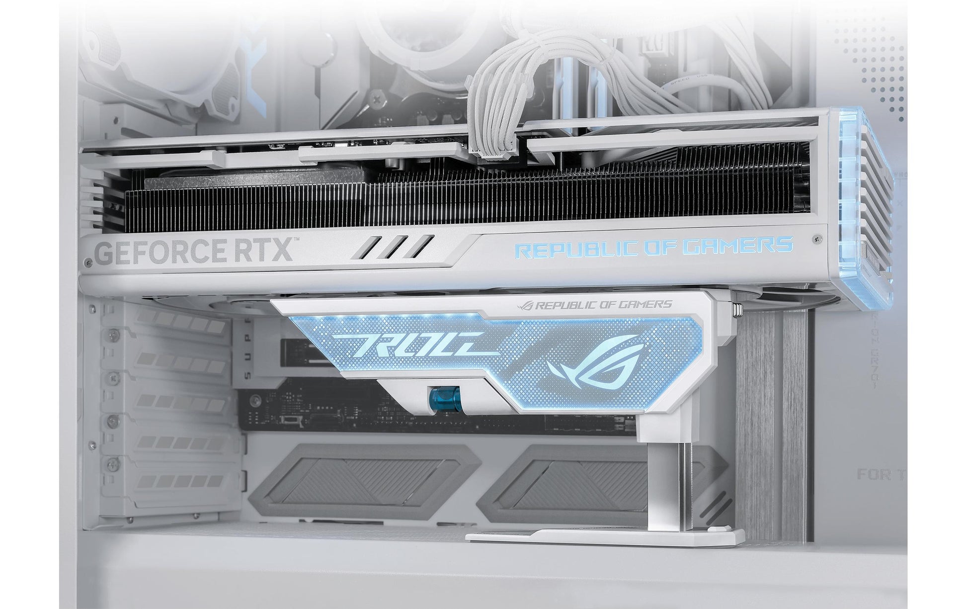 ASUS XH01 ROG HERCULX – Montagehalterung – für NVIDIA GeForce RTX 40-Serie, B 208 mm × T 71 mm × H 46 mm, Weiss