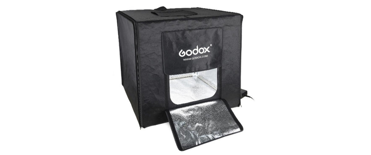 Godox LSD40 Tragbares LED-Ministudio – 2 Lampen, 40 W, 5800 K, CRI 96 – 400 × 400 mm – Schwarz