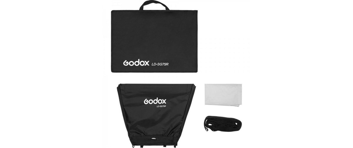 Godox LD-SG75R Softbox – 450 × 520 mm, eckig – mit Grid, Diffusor, Tragetasche – für LD75R – schwarz