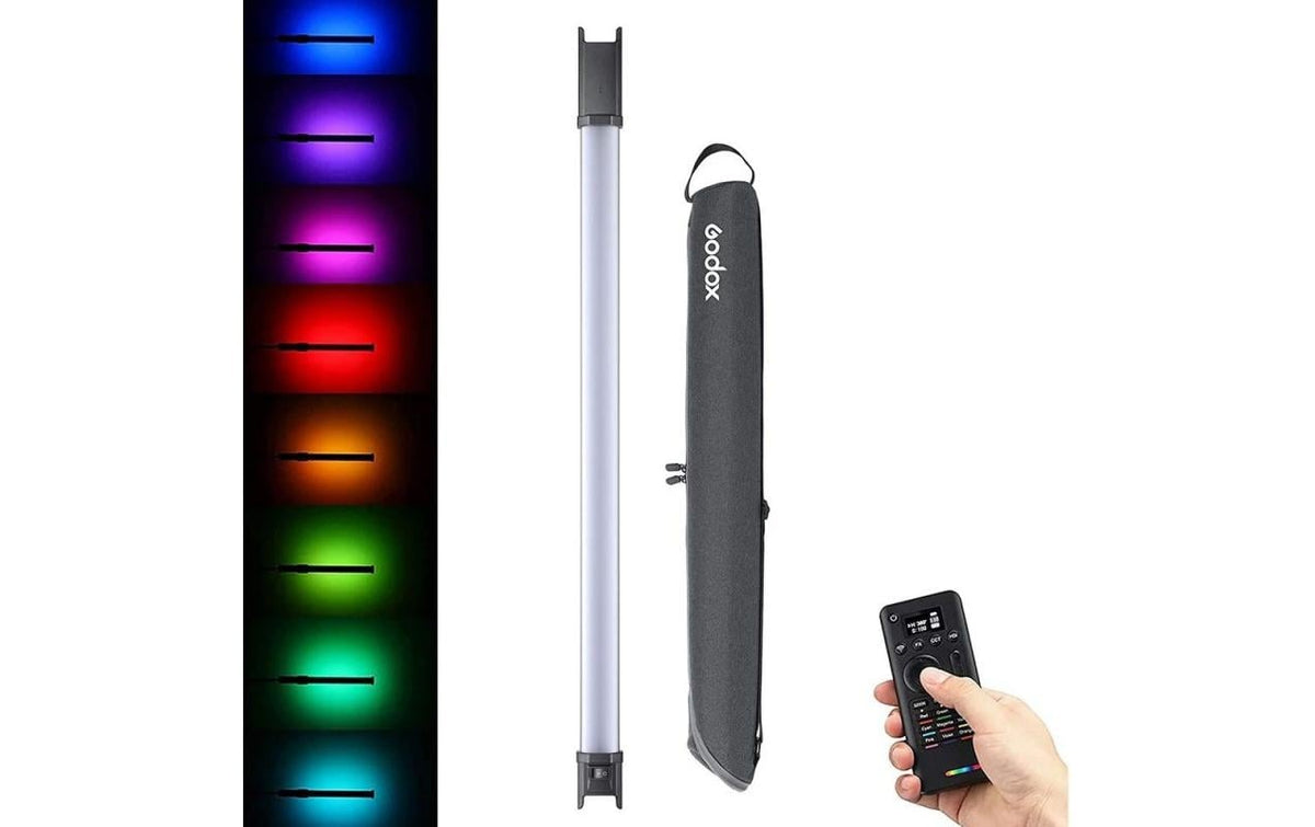 Godox TL60 Leuchtstab – RGB, 2700–6500 K, dimmbar, LCD, 1500 Lux, 0,75 m – 2er-Pack